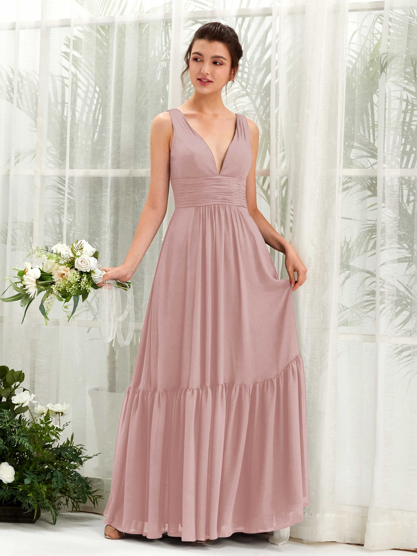 Alissa Dusty Rose Sleeveless Maxi Dress