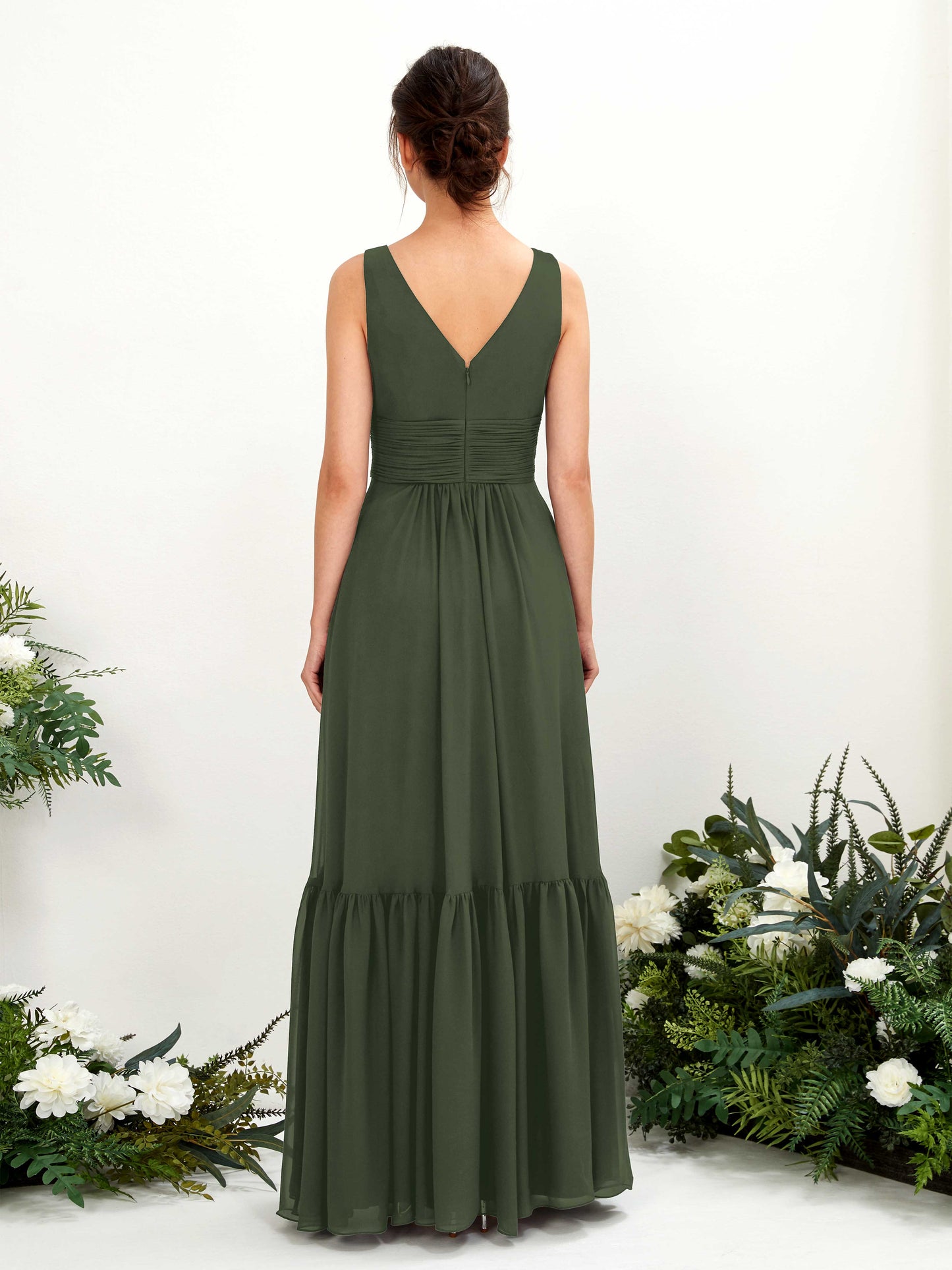 Alissa Martini Olive Sleeveless Maxi Dress