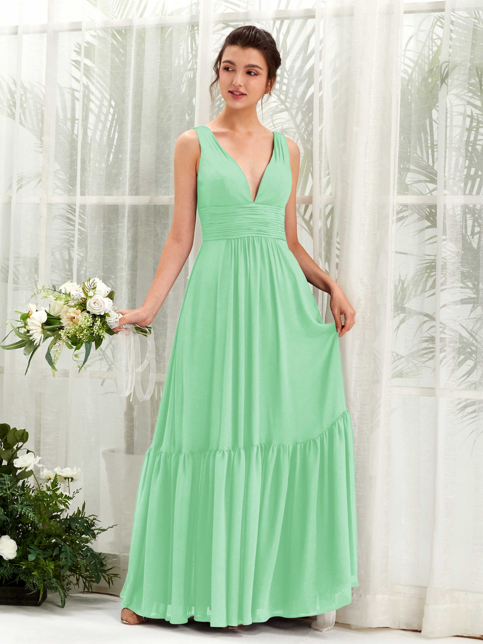 Alissa Mint Green Sleeveless Maxi Dress