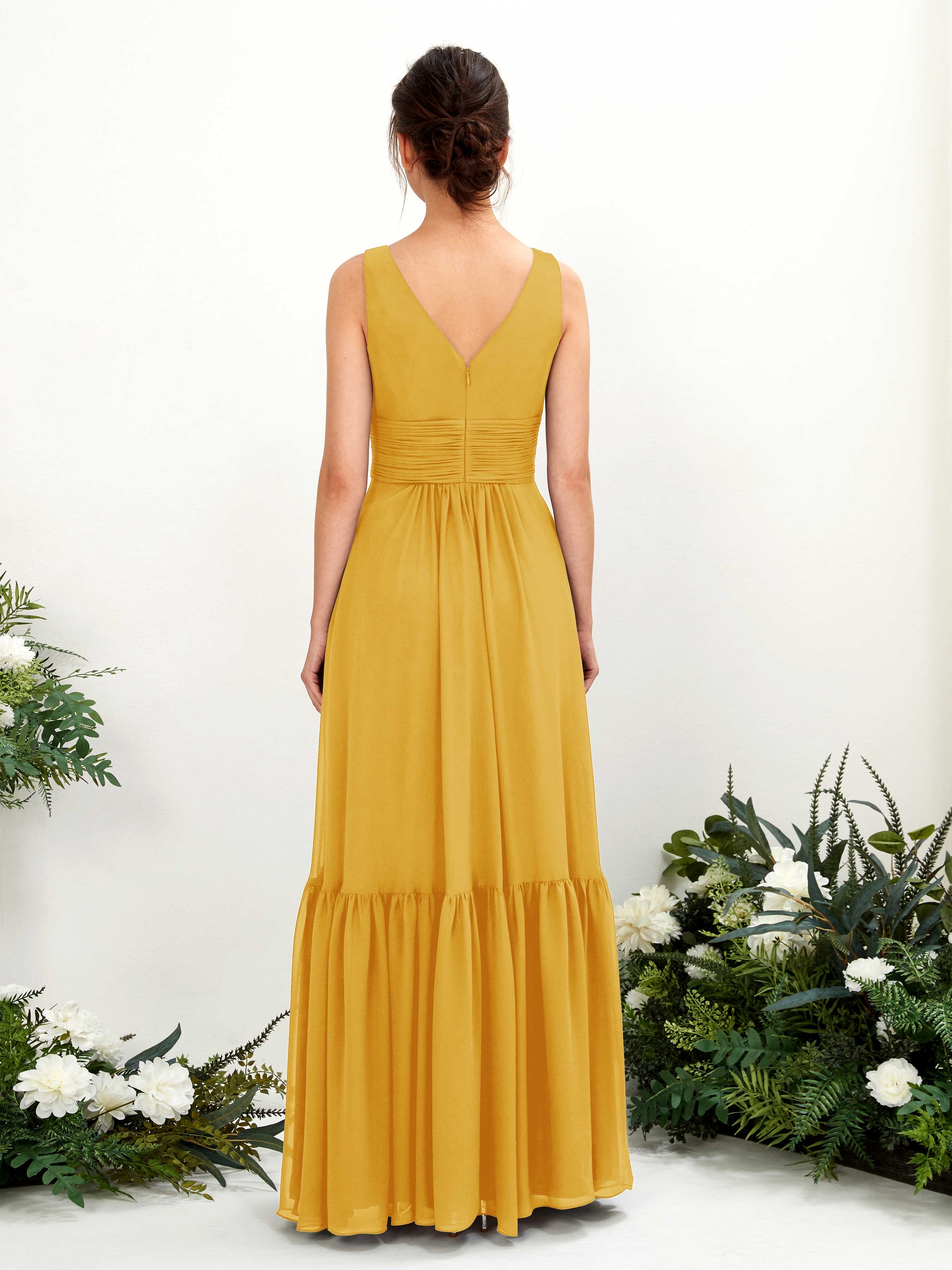 Alissa Mustard Yellow Sleeveless Maxi Dress