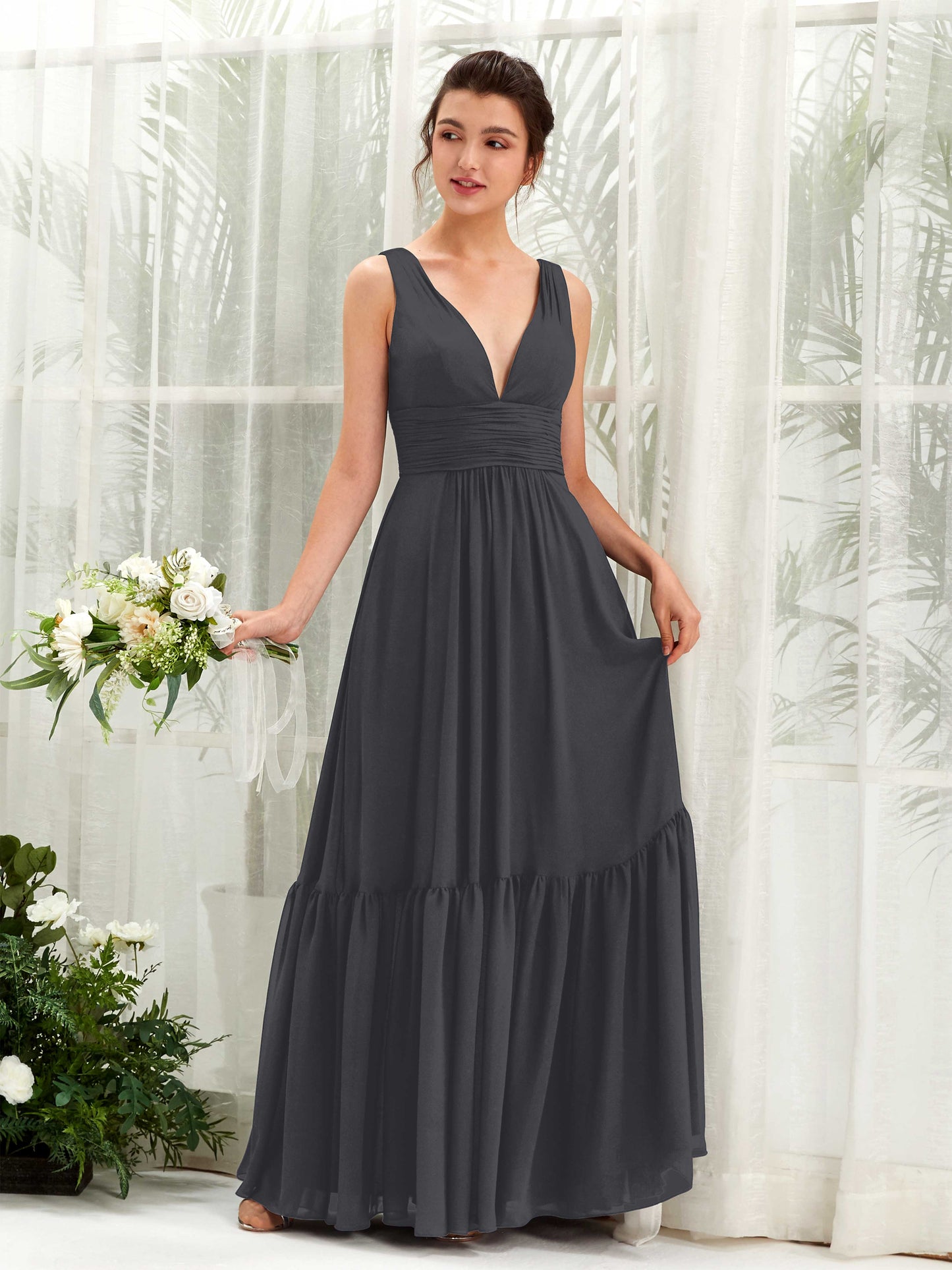 Alissa Pewter Sleeveless Maxi Dress