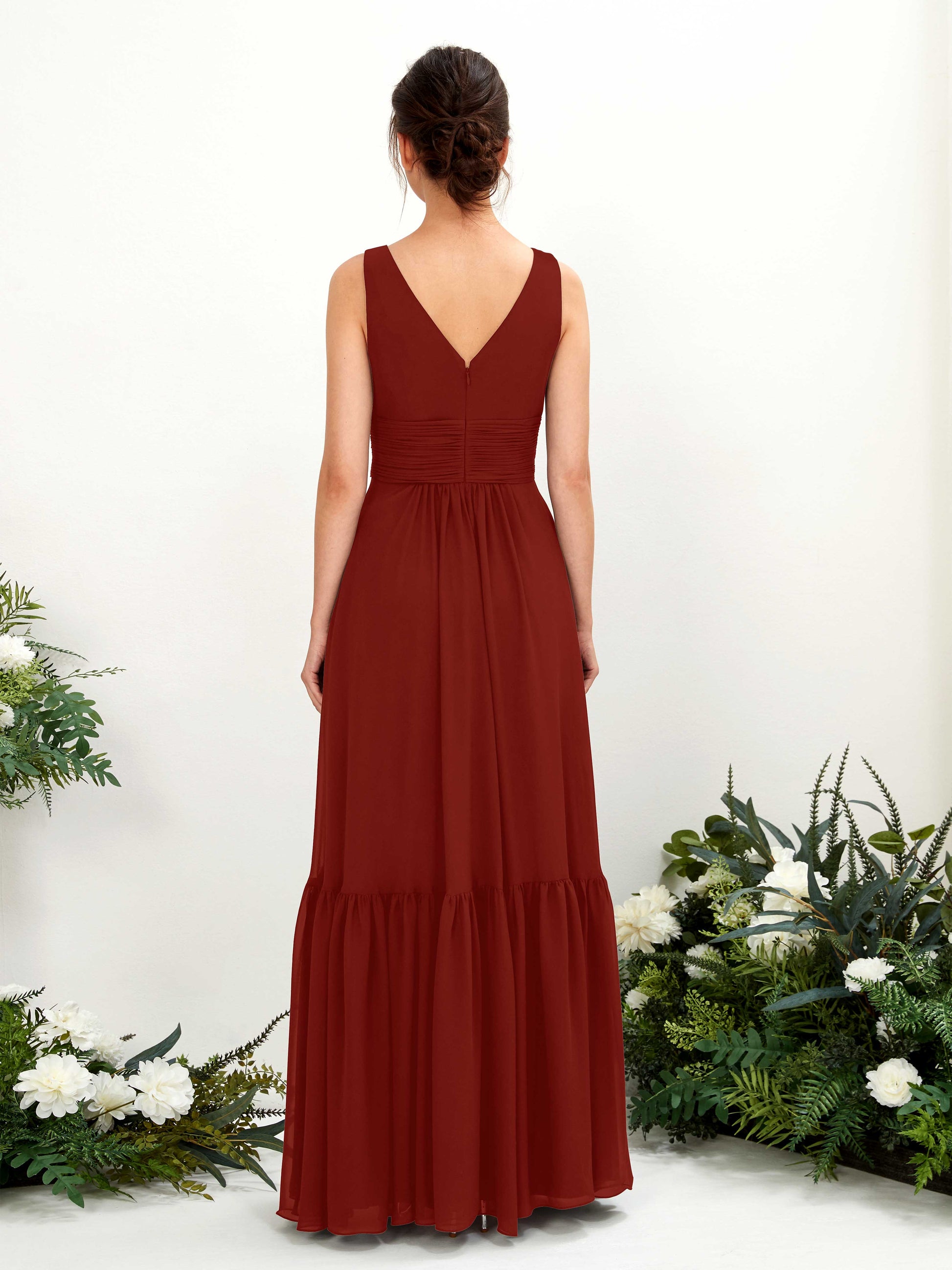 Alissa Rust Sleeveless Maxi Dress