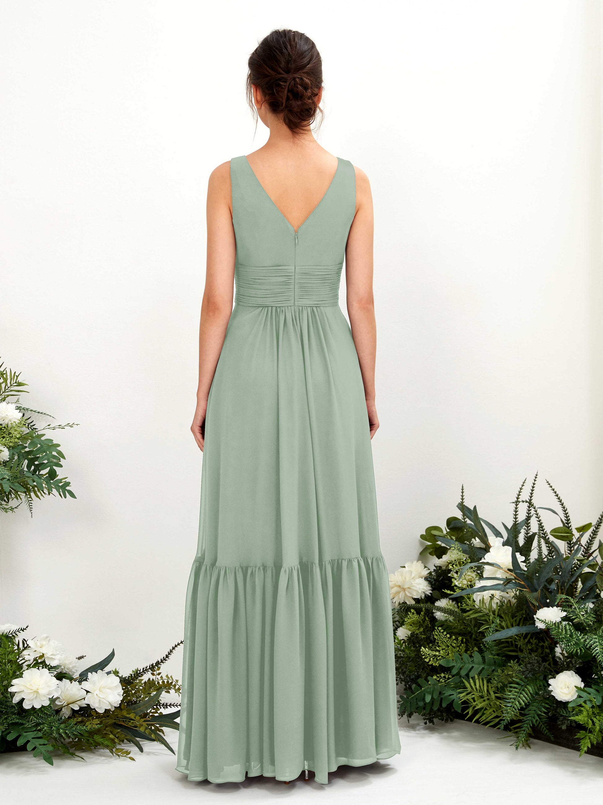 Alissa Sage Green Sleeveless Maxi Dress