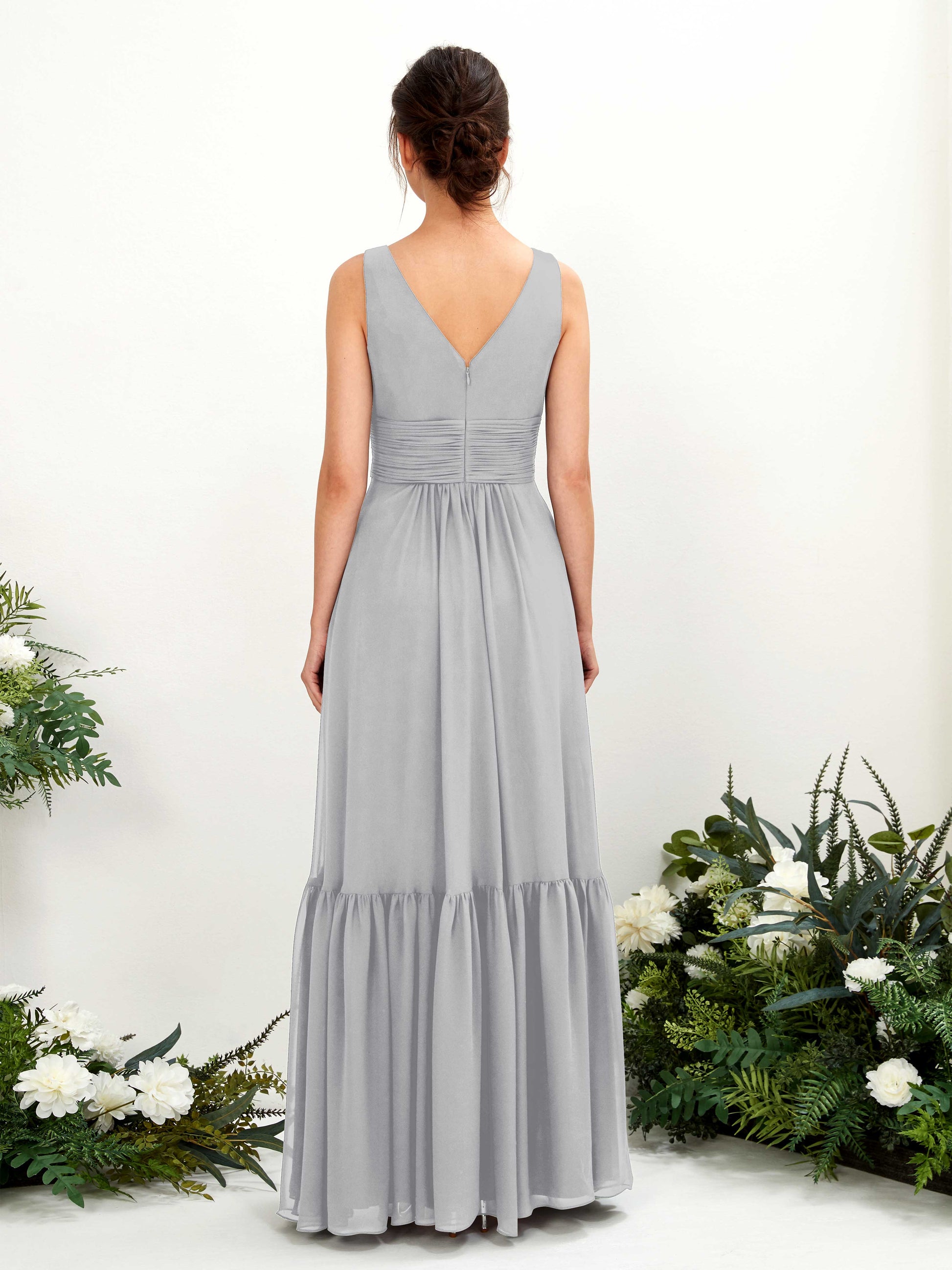 Alissa Silver Sleeveless Maxi Dress