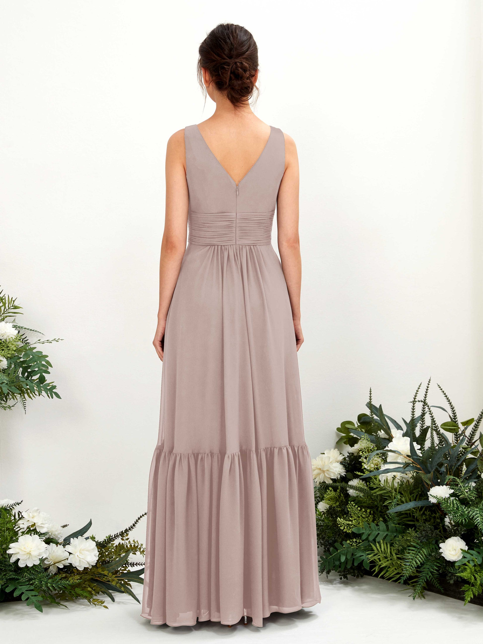 Alissa Taupe Sleeveless Maxi Dress