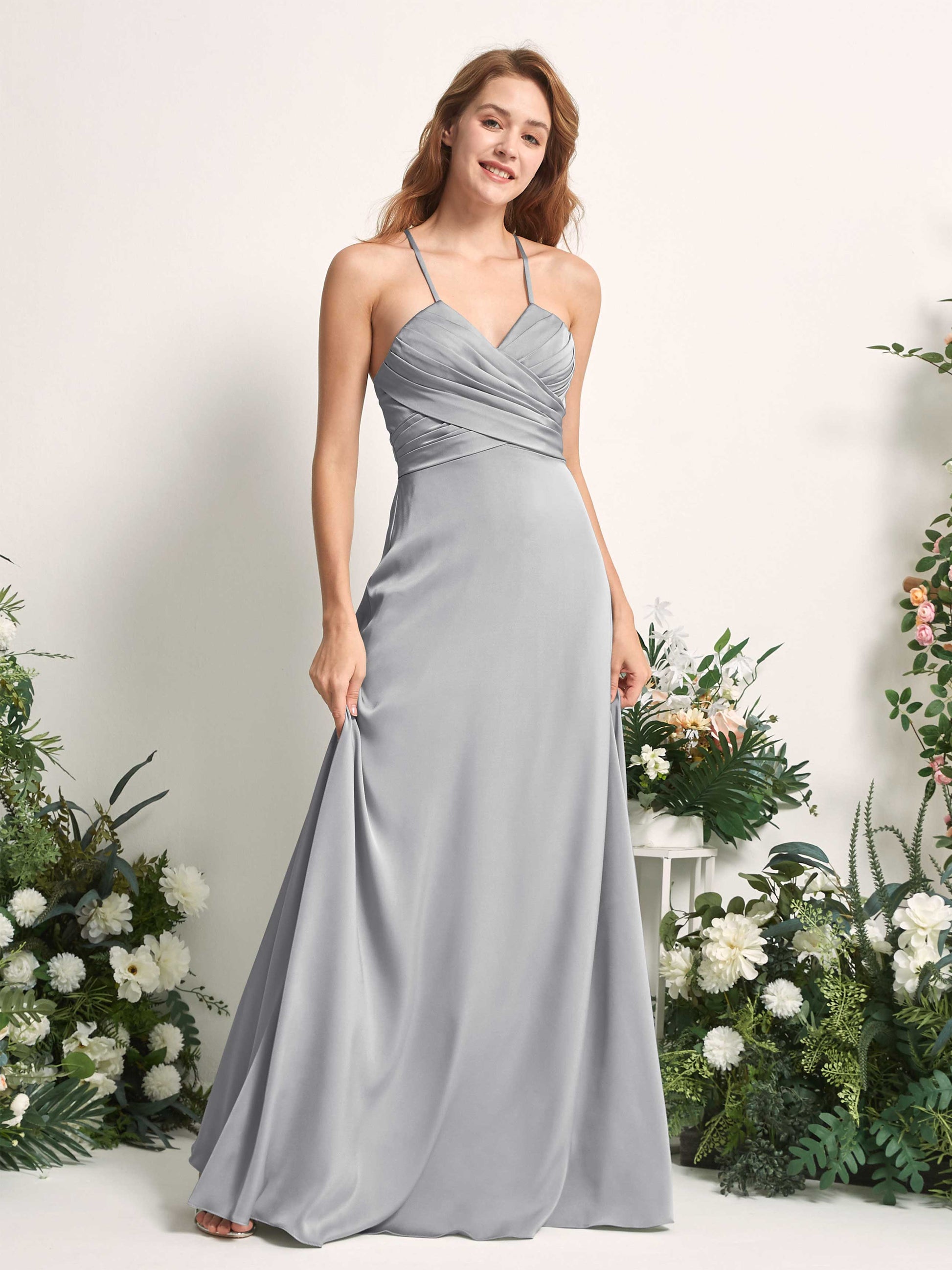 Allison Dove Satin Sleeveless Maxi Dress