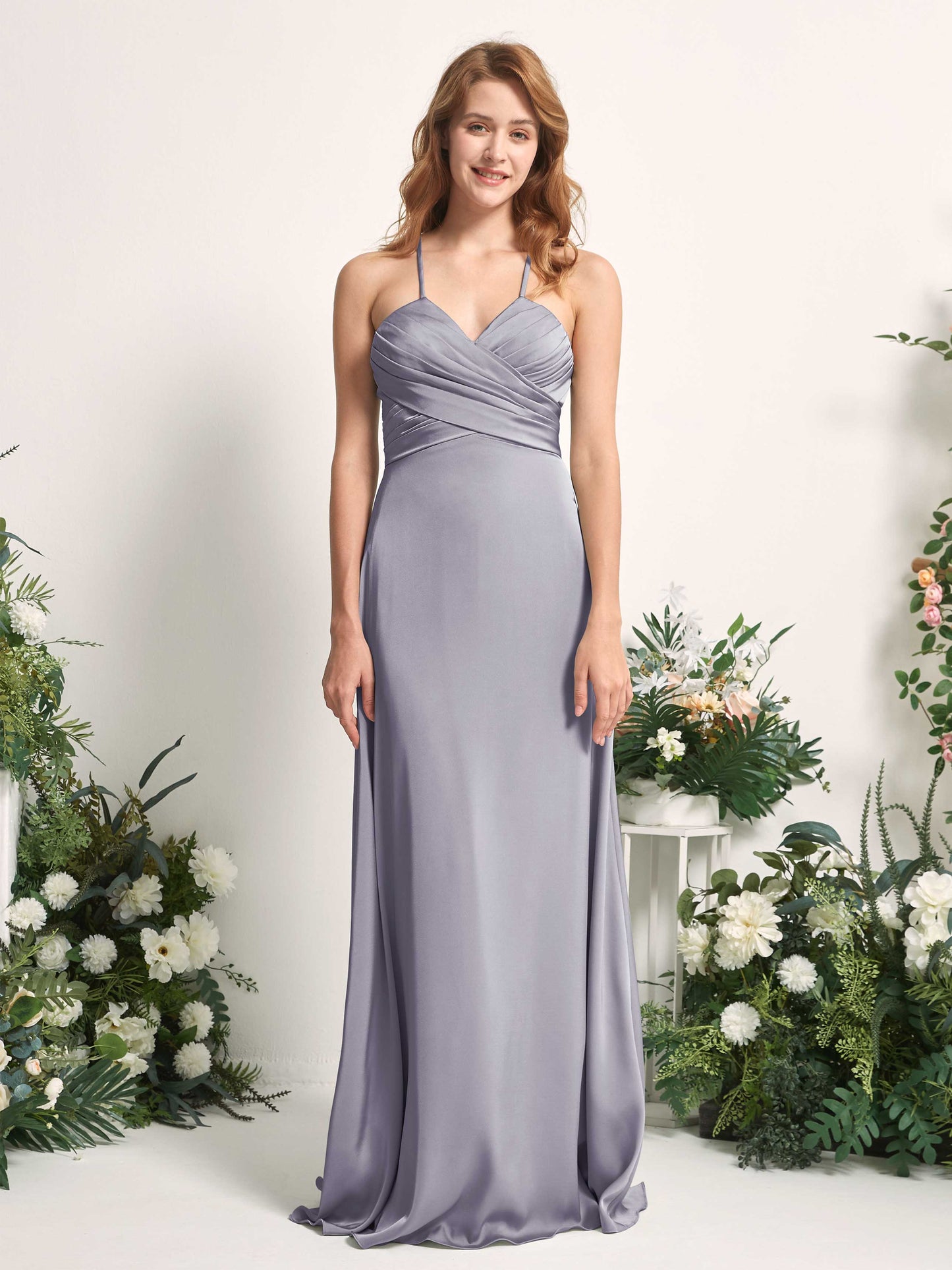 Allison Purple Haze Satin Sleeveless Maxi Dress