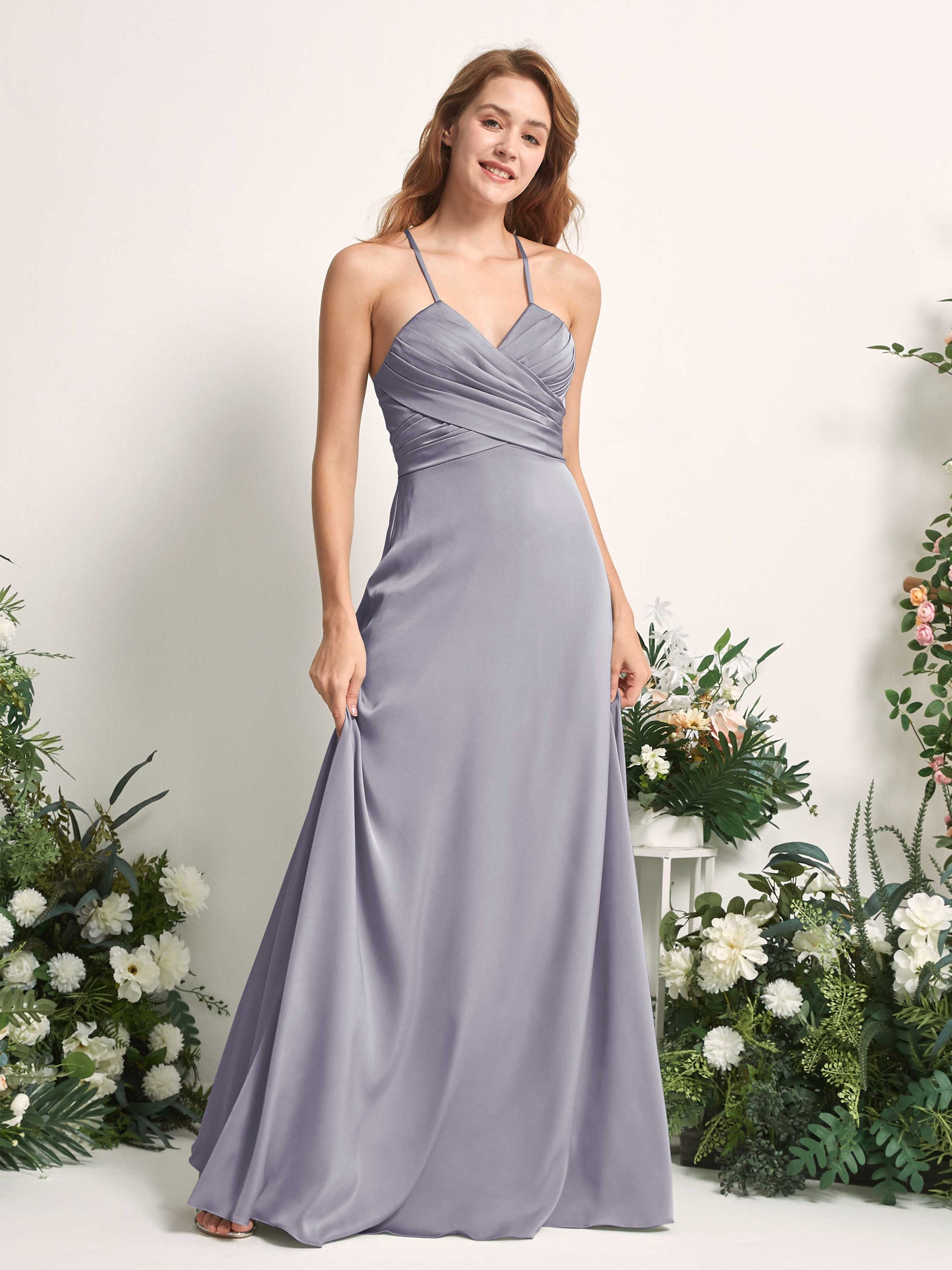 Allison Purple Haze Satin Sleeveless Maxi Dress