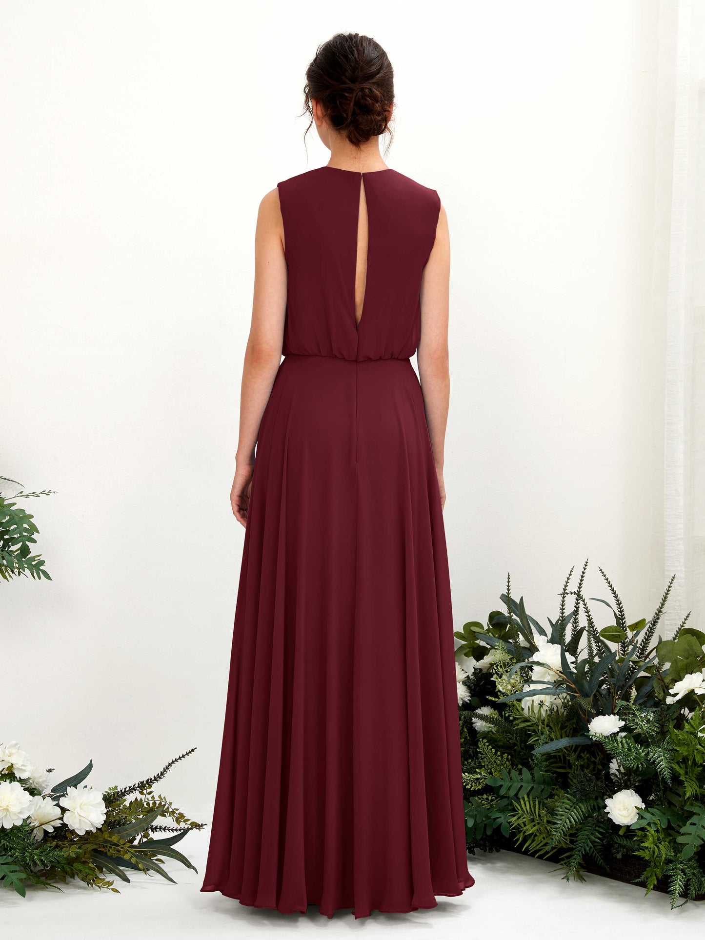 Alma Burgundy Sleeveless Maxi Dress