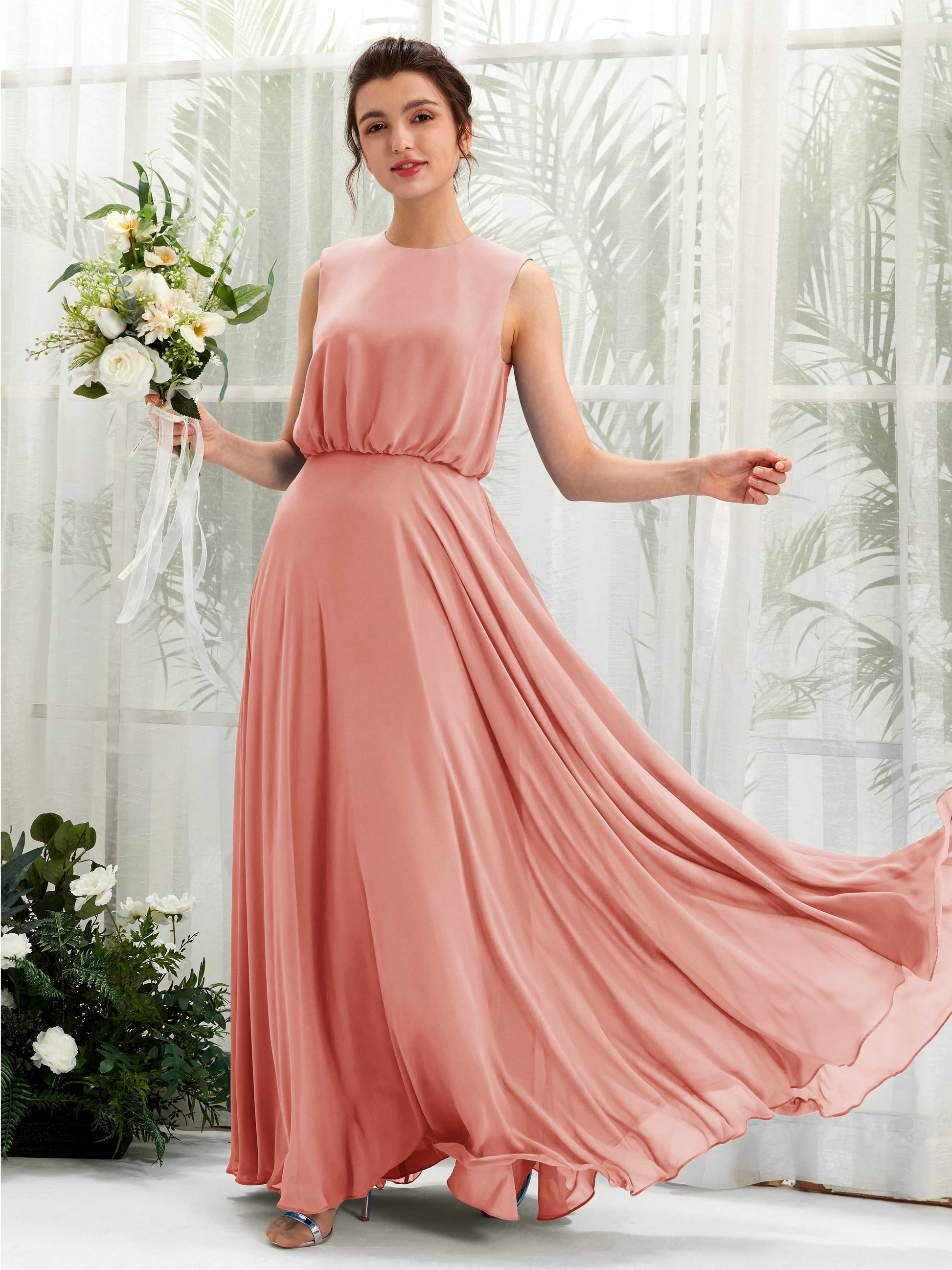 Alma Champagne Rose Sleeveless Maxi Dress