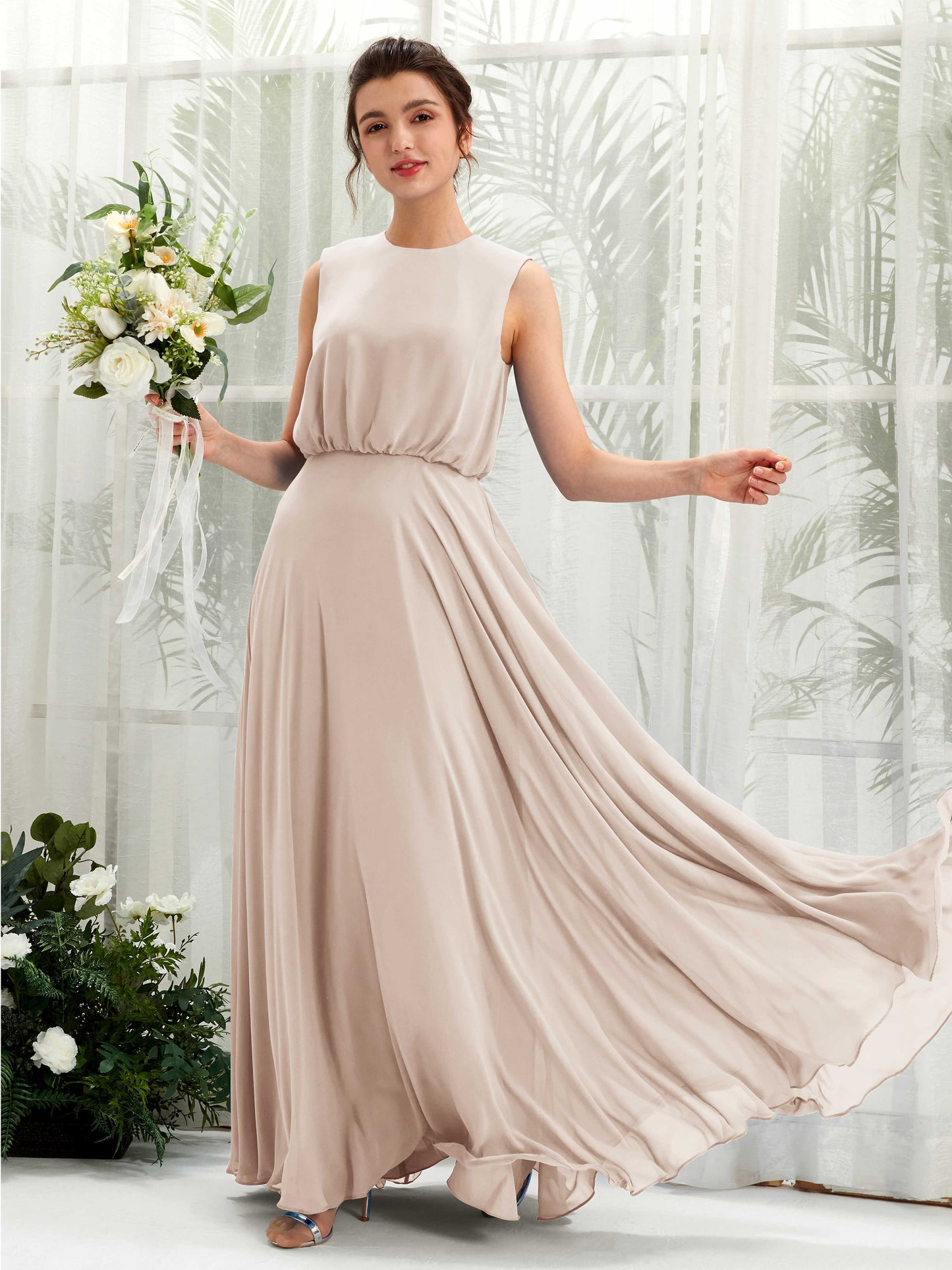 Alma Champagne Sleeveless Maxi Dress