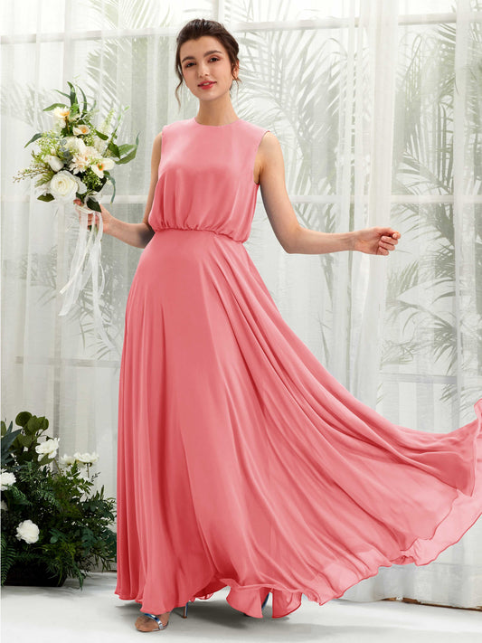 Alma Coral Pink Sleeveless Maxi Dress