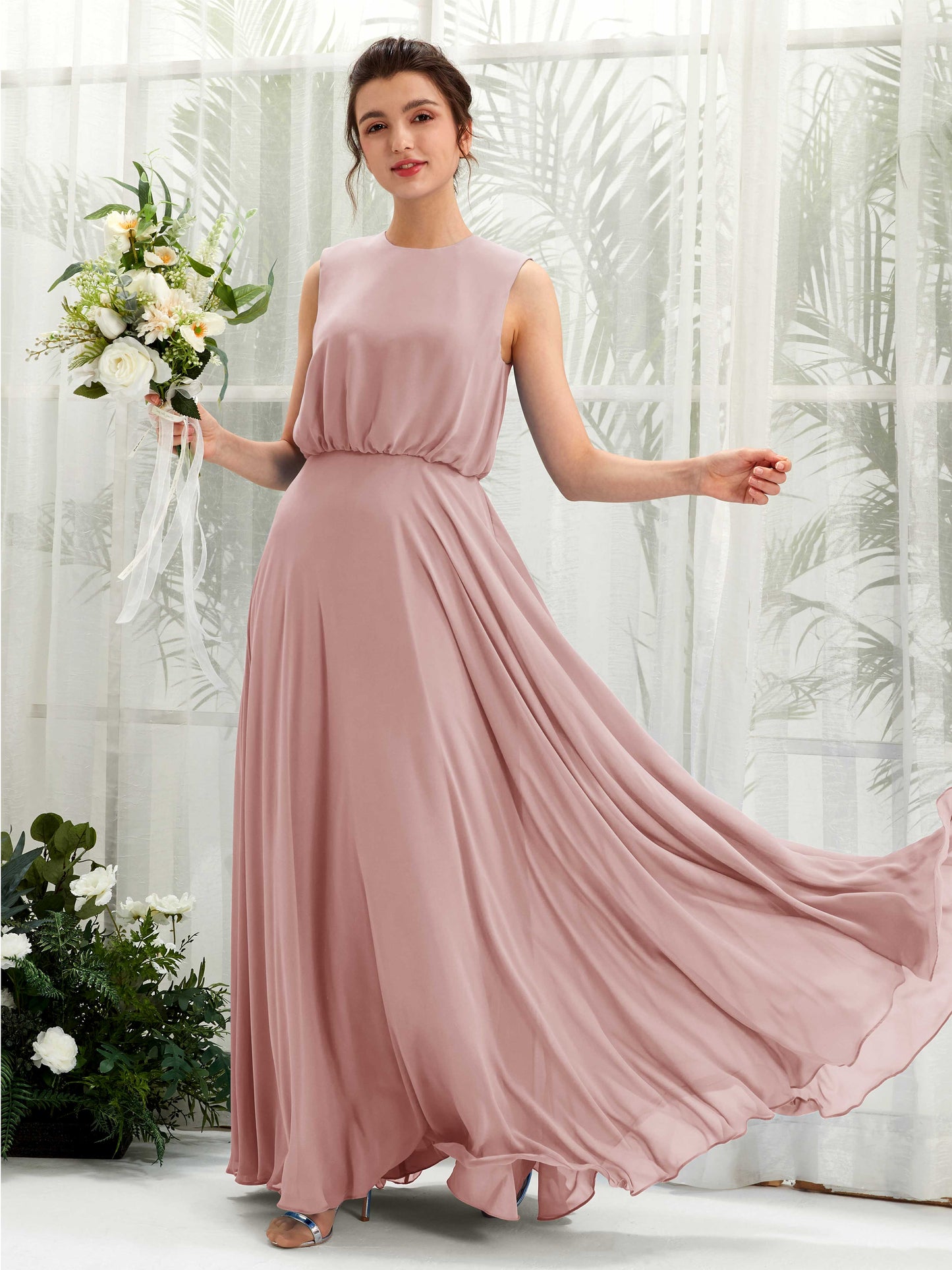 Alma Dusty Rose Sleeveless Maxi Dress