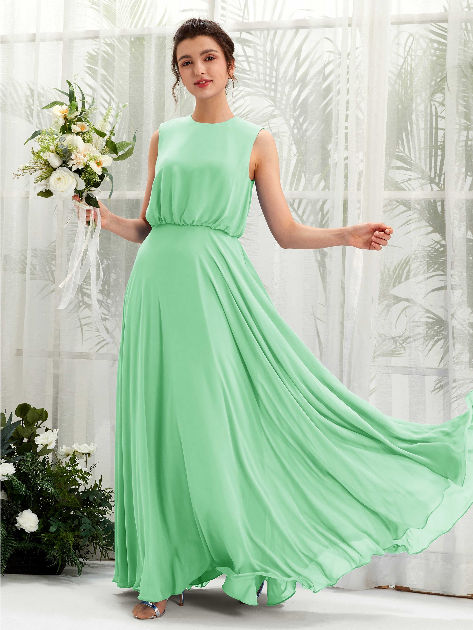 Alma Mint Green Sleeveless Maxi Dress