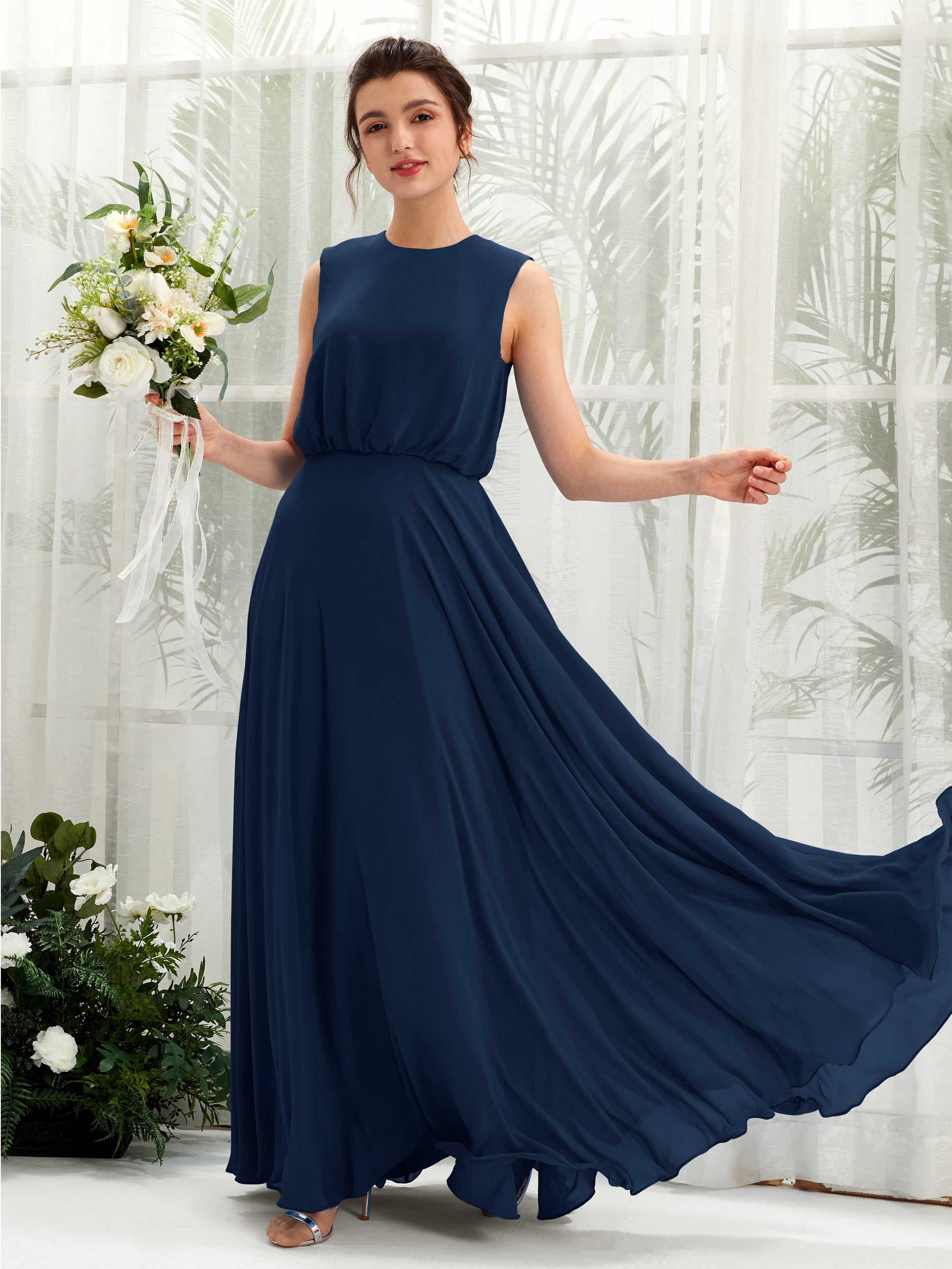 Alma Navy Sleeveless Maxi Dress