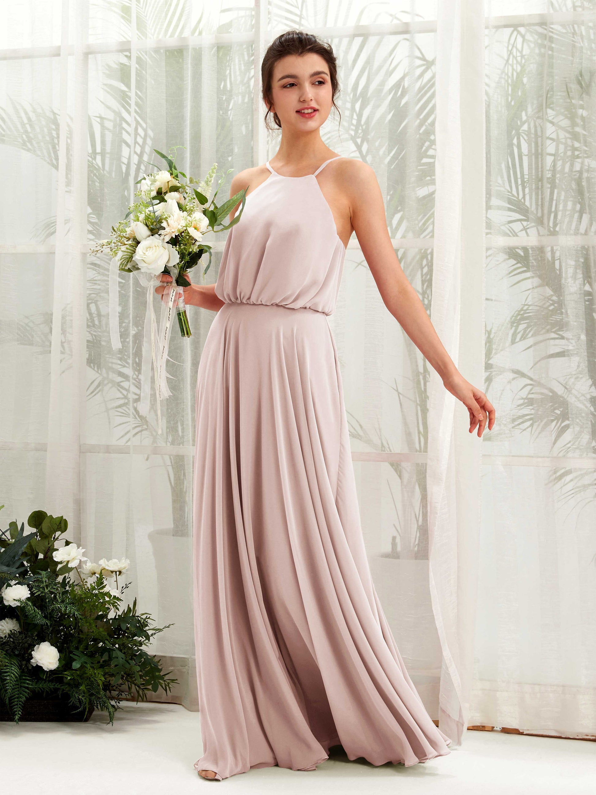 Alva Biscotti Halter Maxi Dress