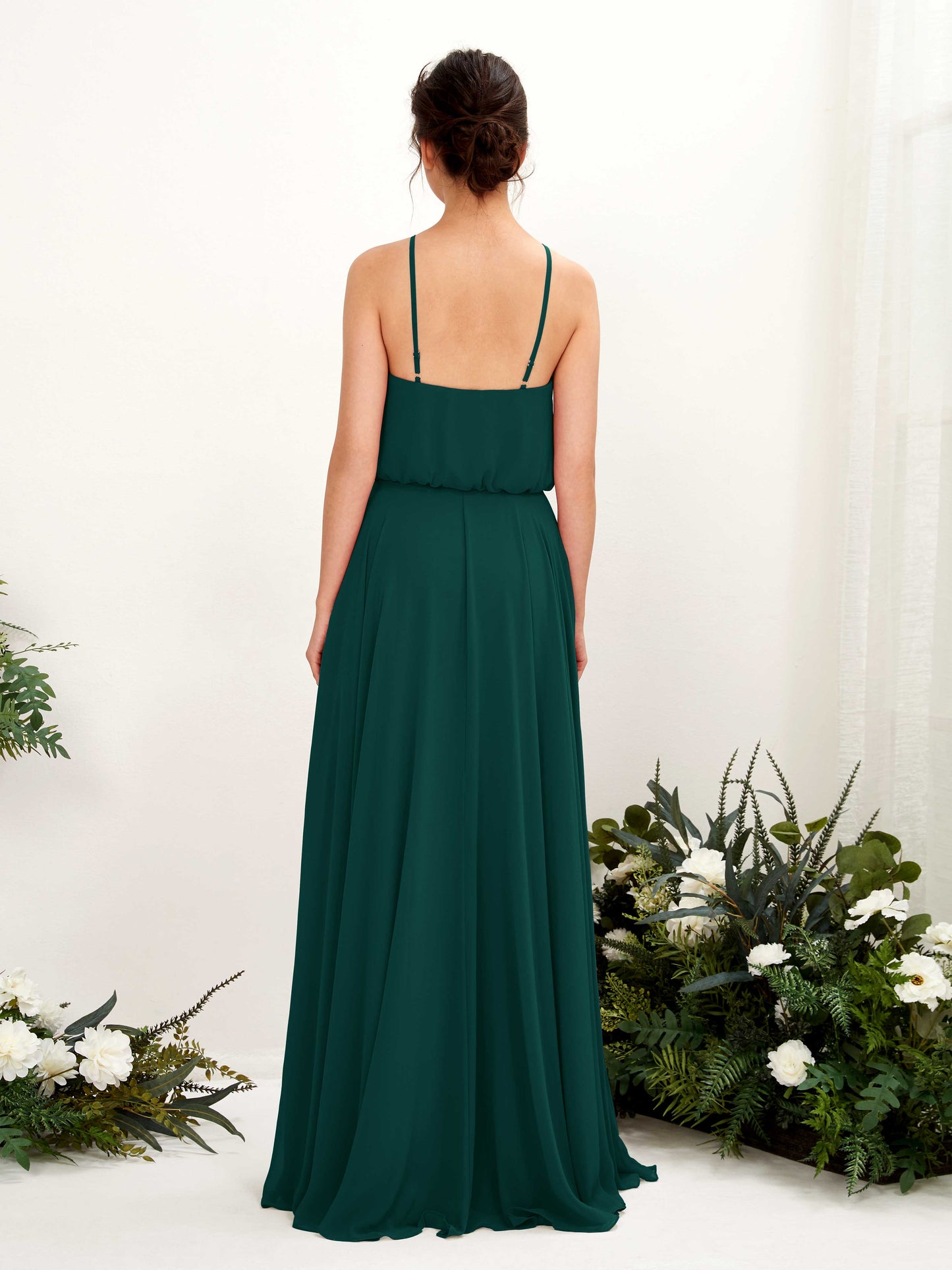 Alva Dark Emerald Halter Maxi Dress