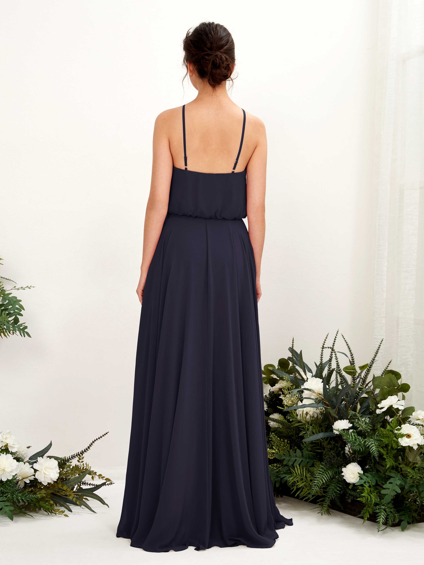 Alva Dark Navy Halter Maxi Dress