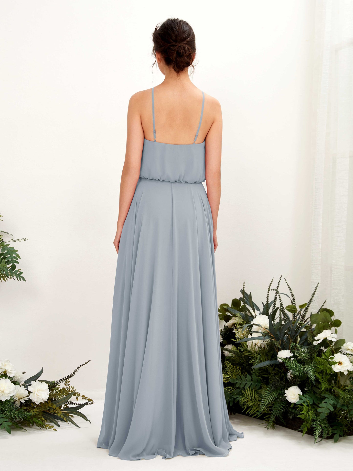 Alva Dusty Blue-Upgrade Halter Maxi Dress