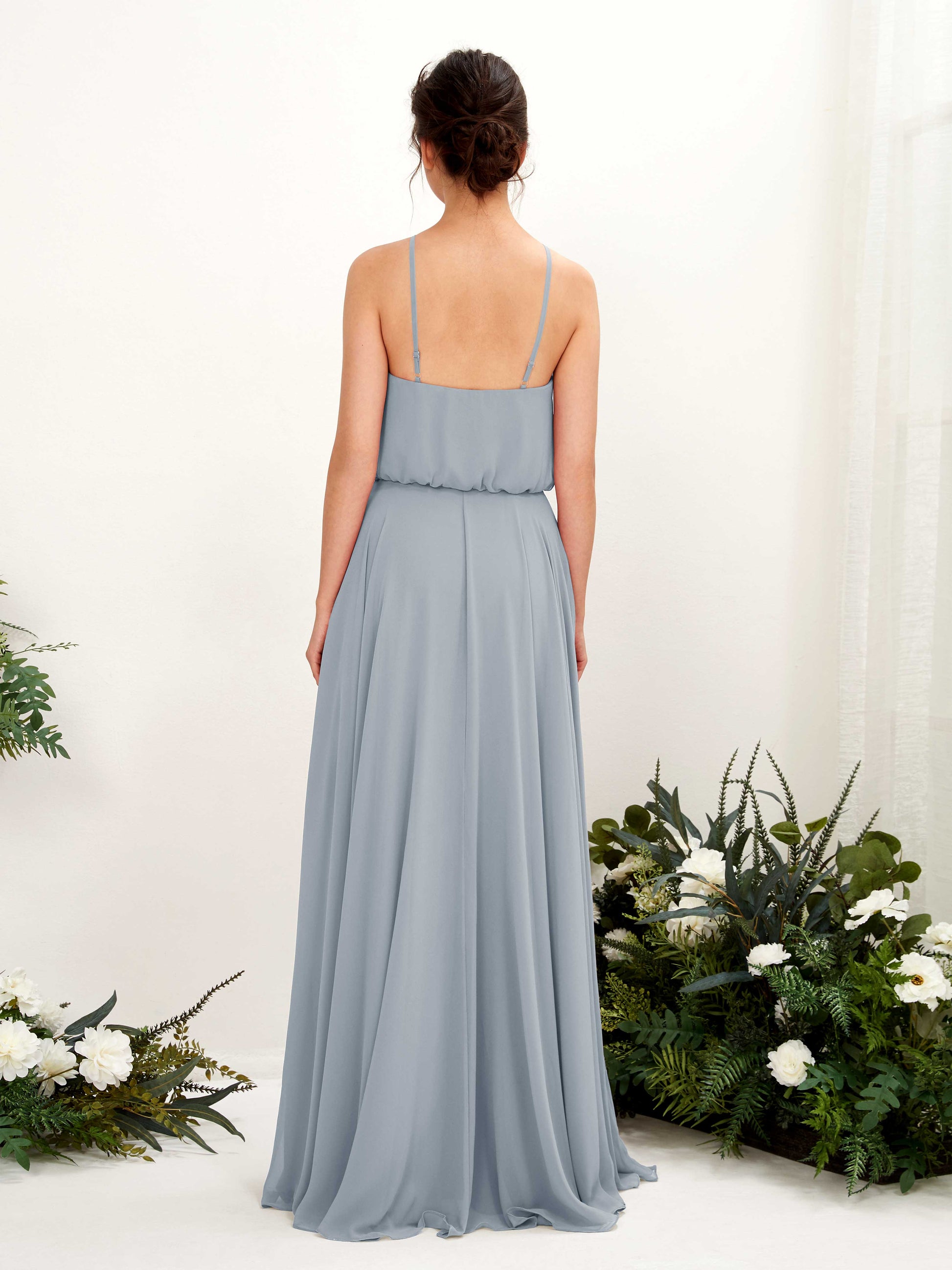 Alva Dusty Blue-Upgrade Halter Maxi Dress