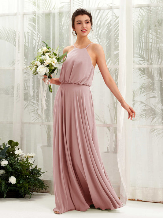 Alva Dusty Rose Halter Maxi Dress