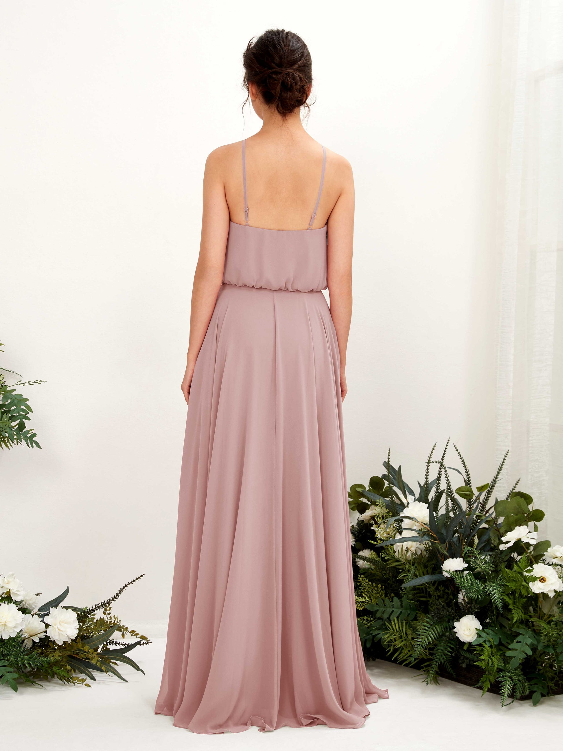 Alva Dusty Rose Halter Maxi Dress