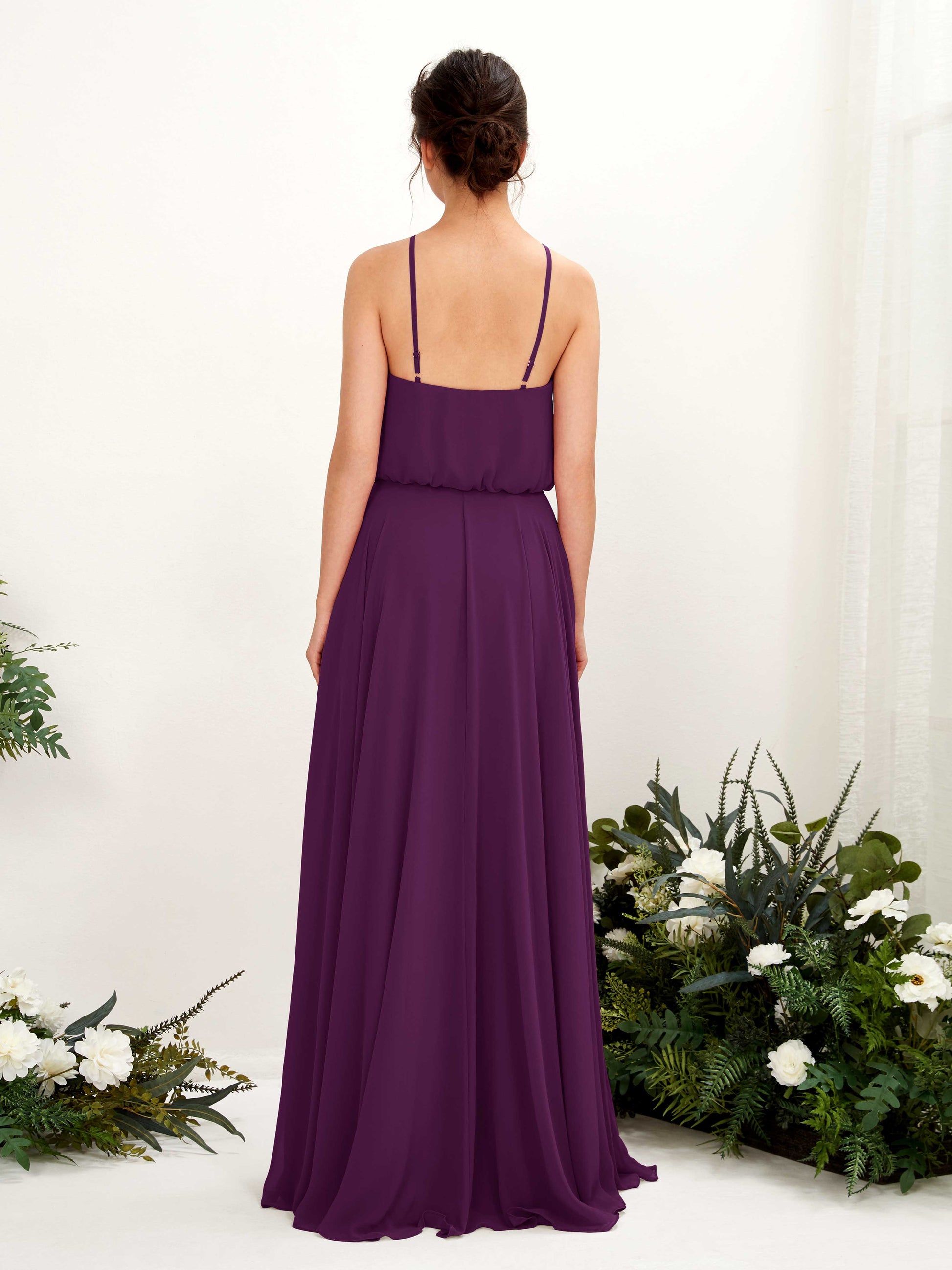 Alva Grape Halter Maxi Dress