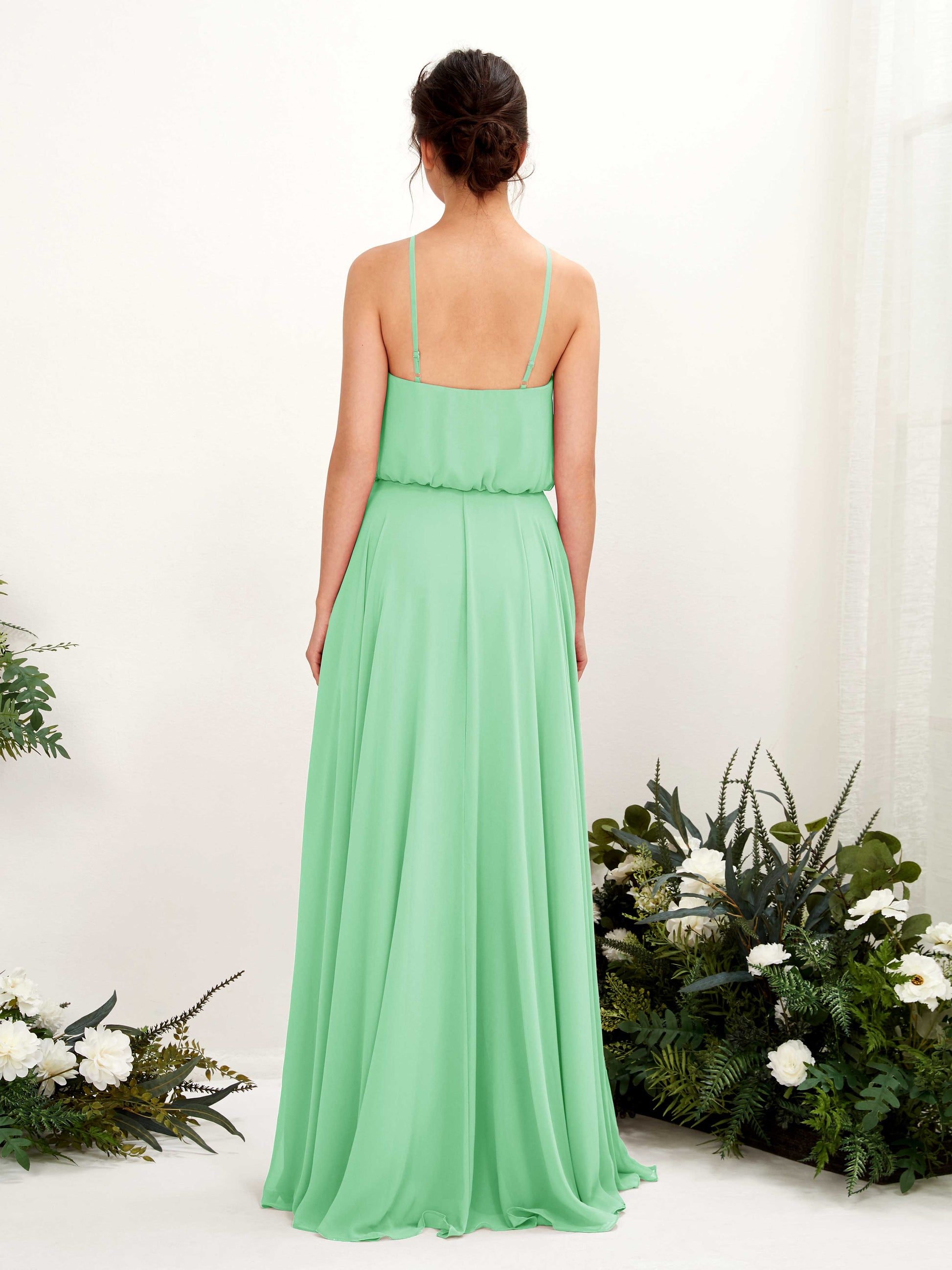 Alva Mint Green Halter Maxi Dress