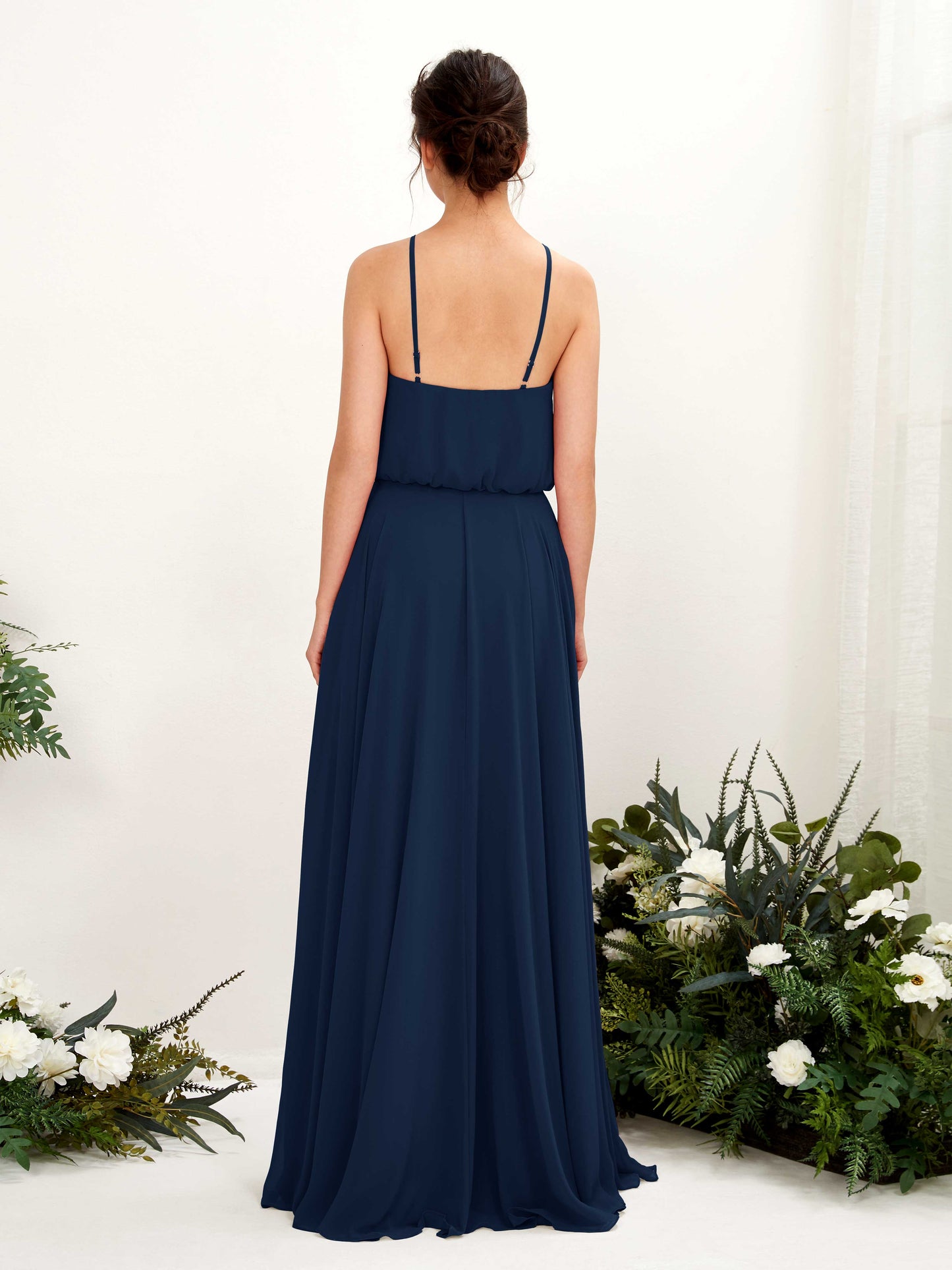 Alva Navy Halter Maxi Dress