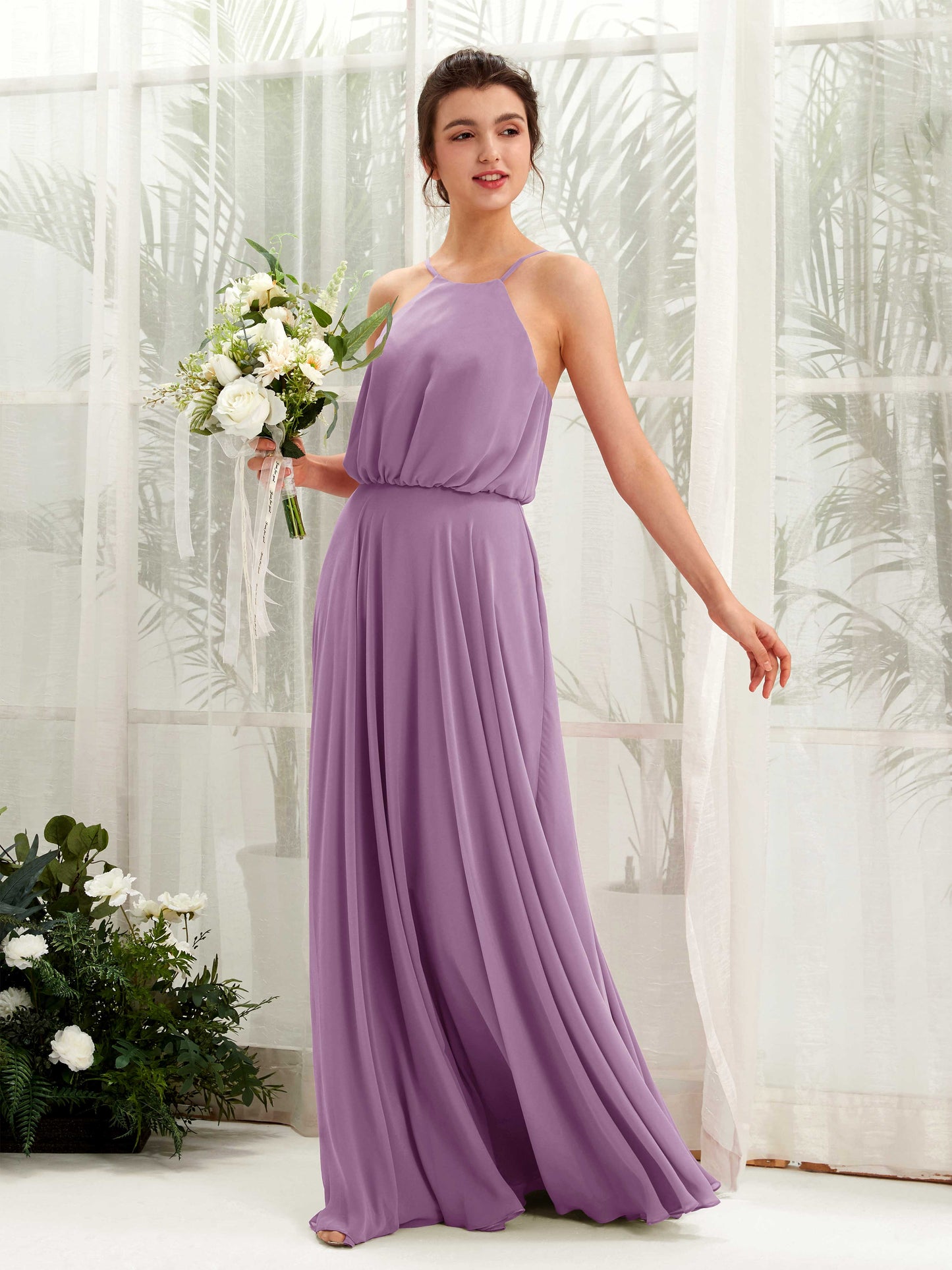 Alva Orchid Mist Halter Maxi Dress