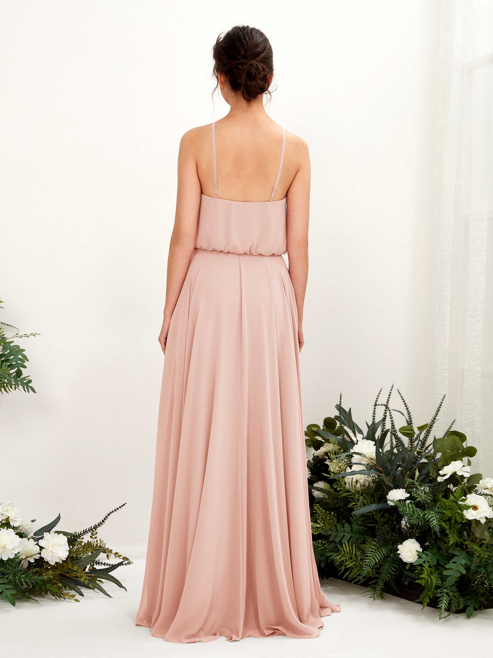 Alva Pearl Pink Halter Maxi Dress