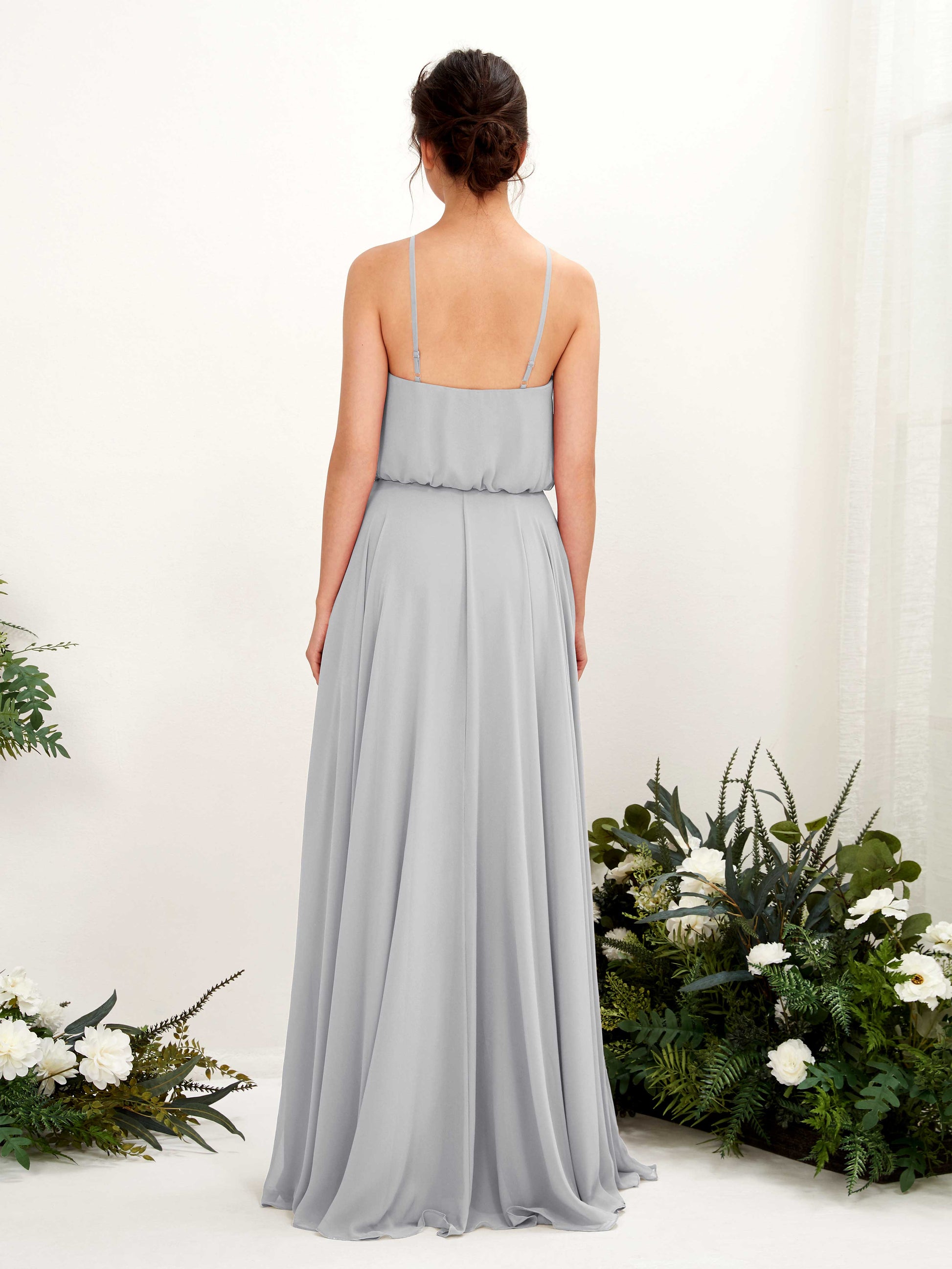 Alva Silver Halter Maxi Dress