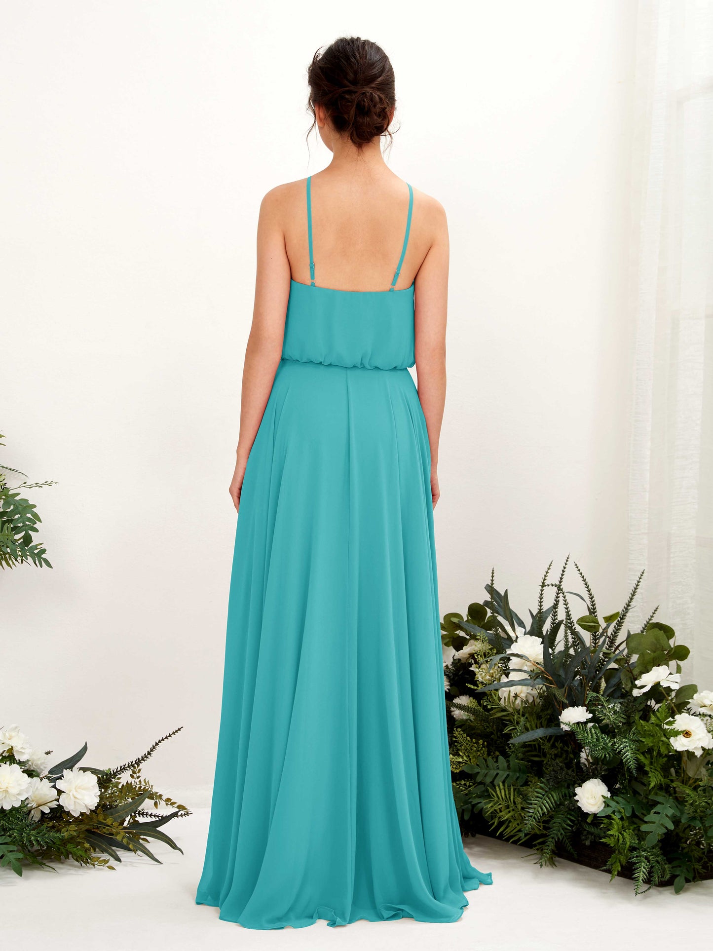 Alva Turquoise Halter Maxi Dress