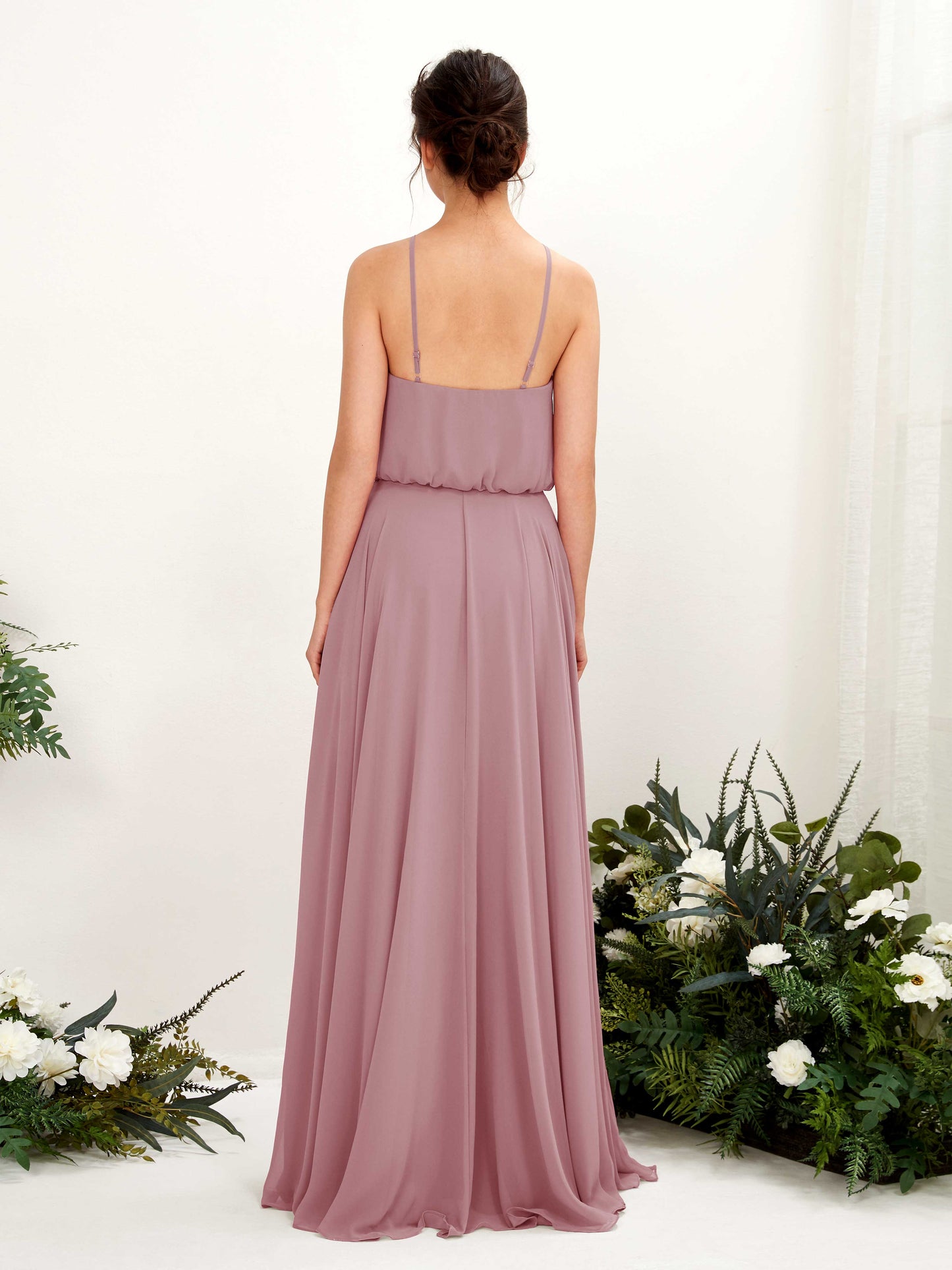 Alva Vintage Mauve Halter Maxi Dress