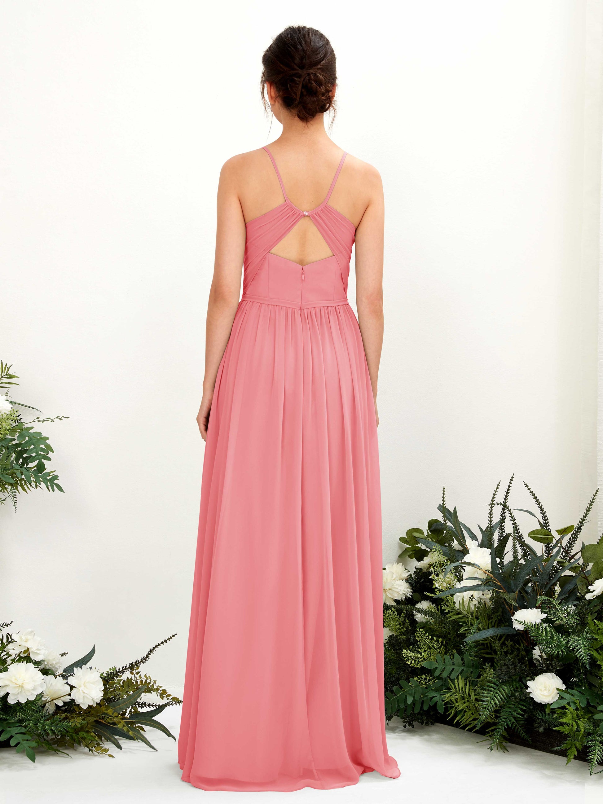 Angela Coral Pink Sleeveless Maxi Dress