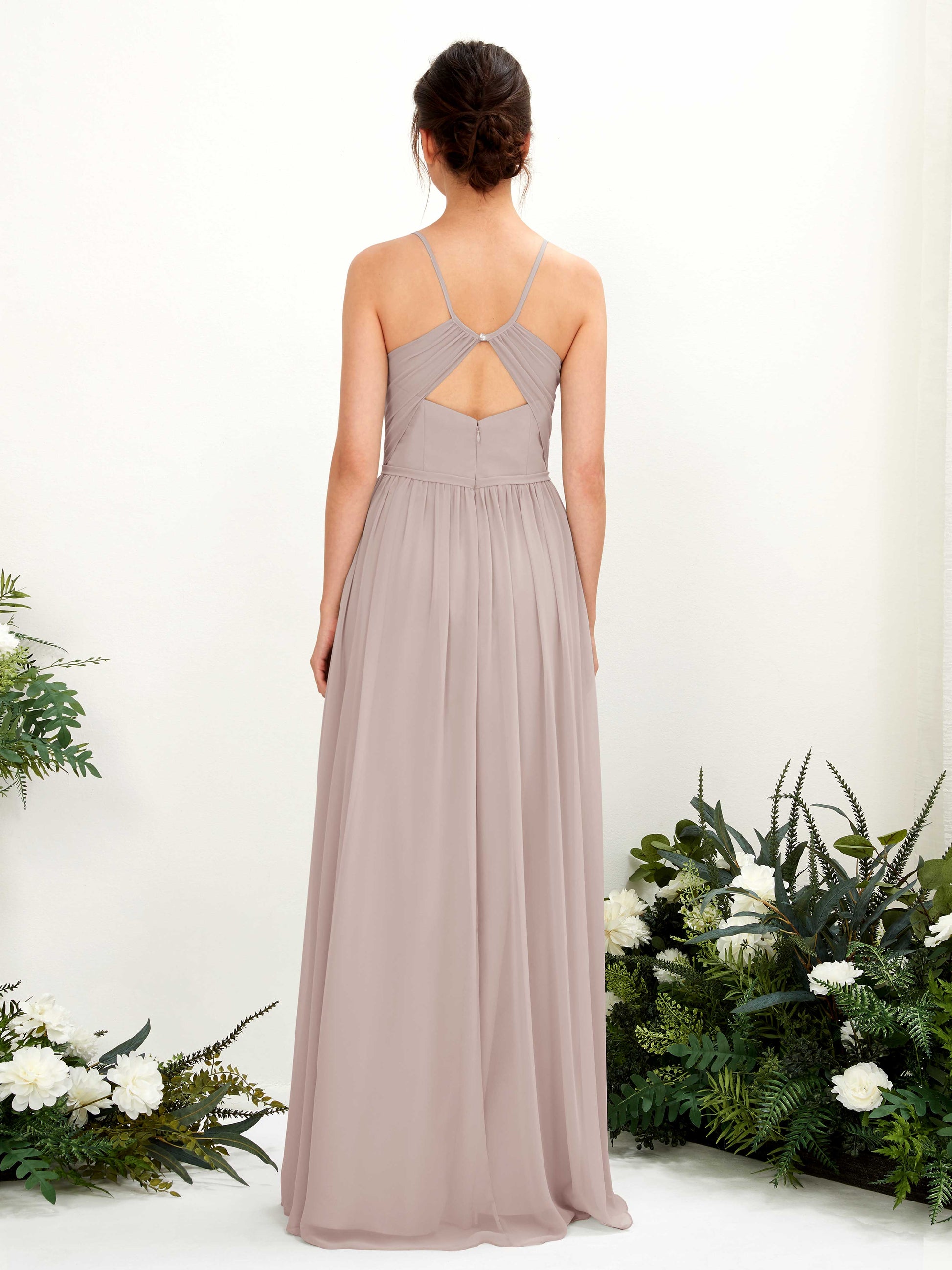 Angela Taupe Sleeveless Maxi Dress