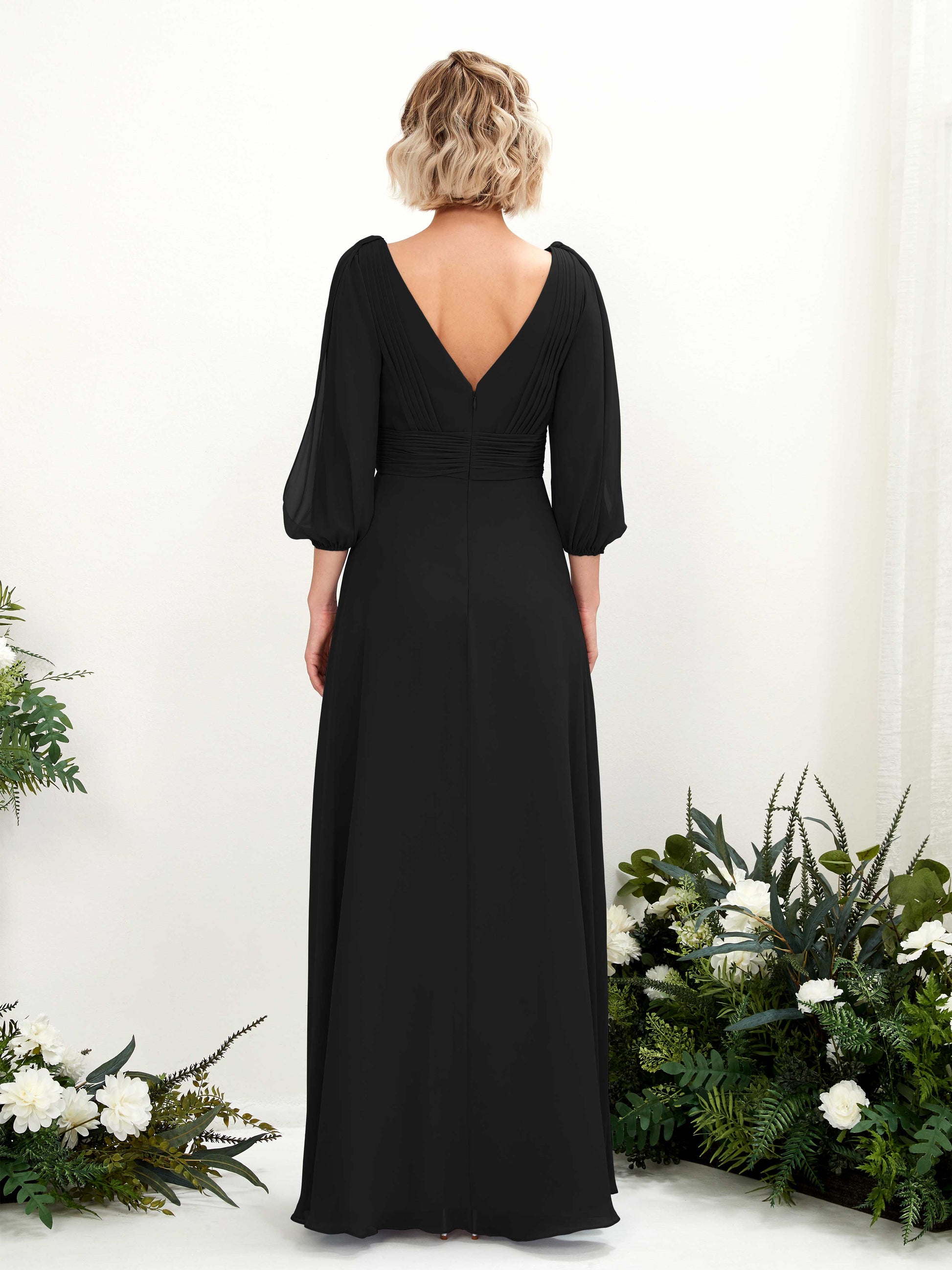 Antonia Black Long Sleeve Maxi Dress