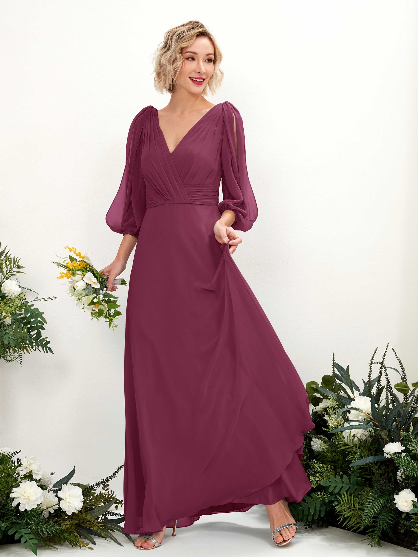 Antonia Chianti Long Sleeve Maxi Dress