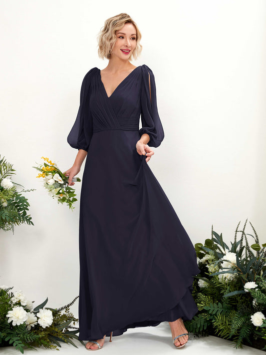 Antonia Dark Navy Long Sleeve Maxi Dress