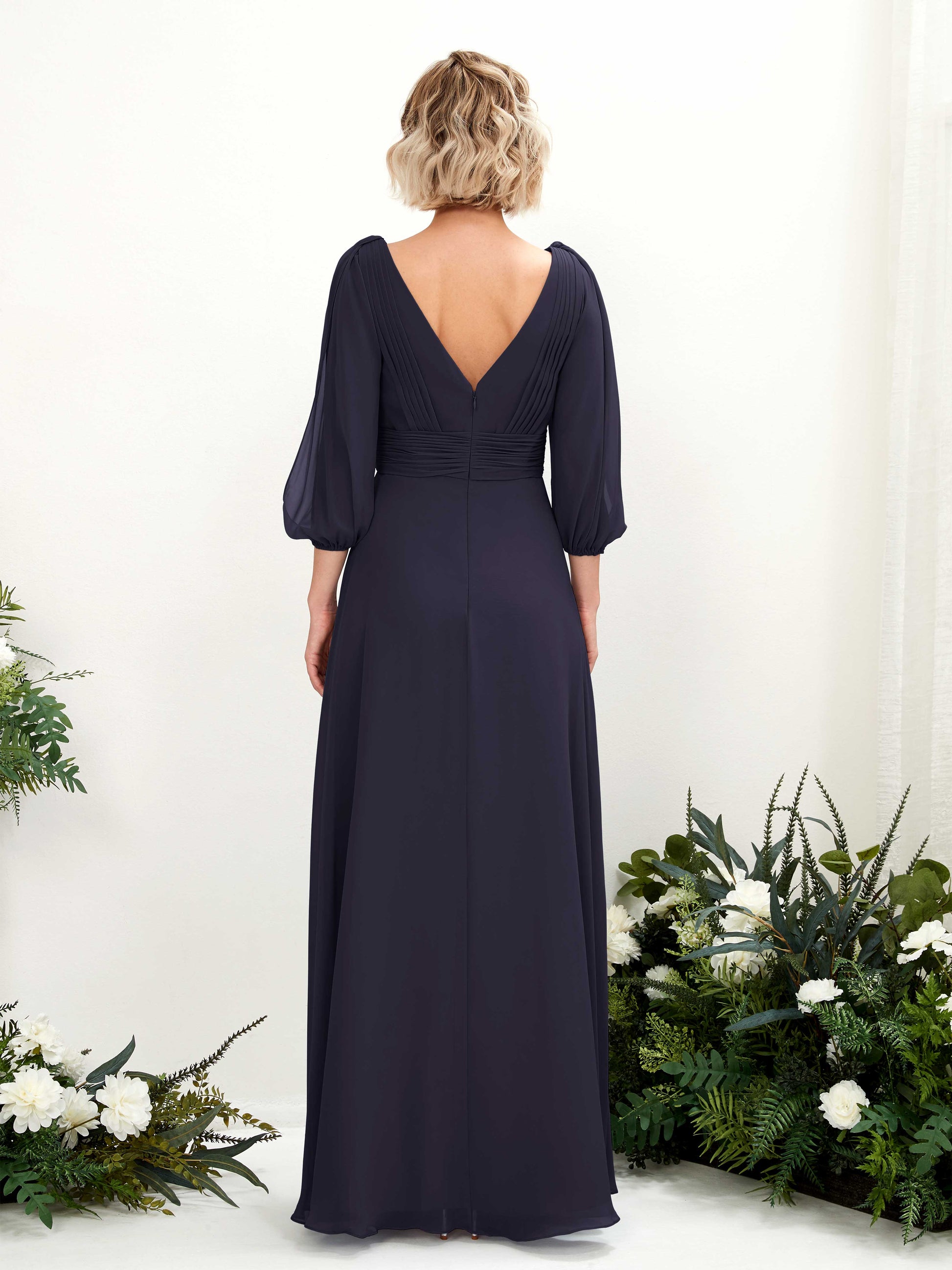 Antonia Dark Navy Long Sleeve Maxi Dress