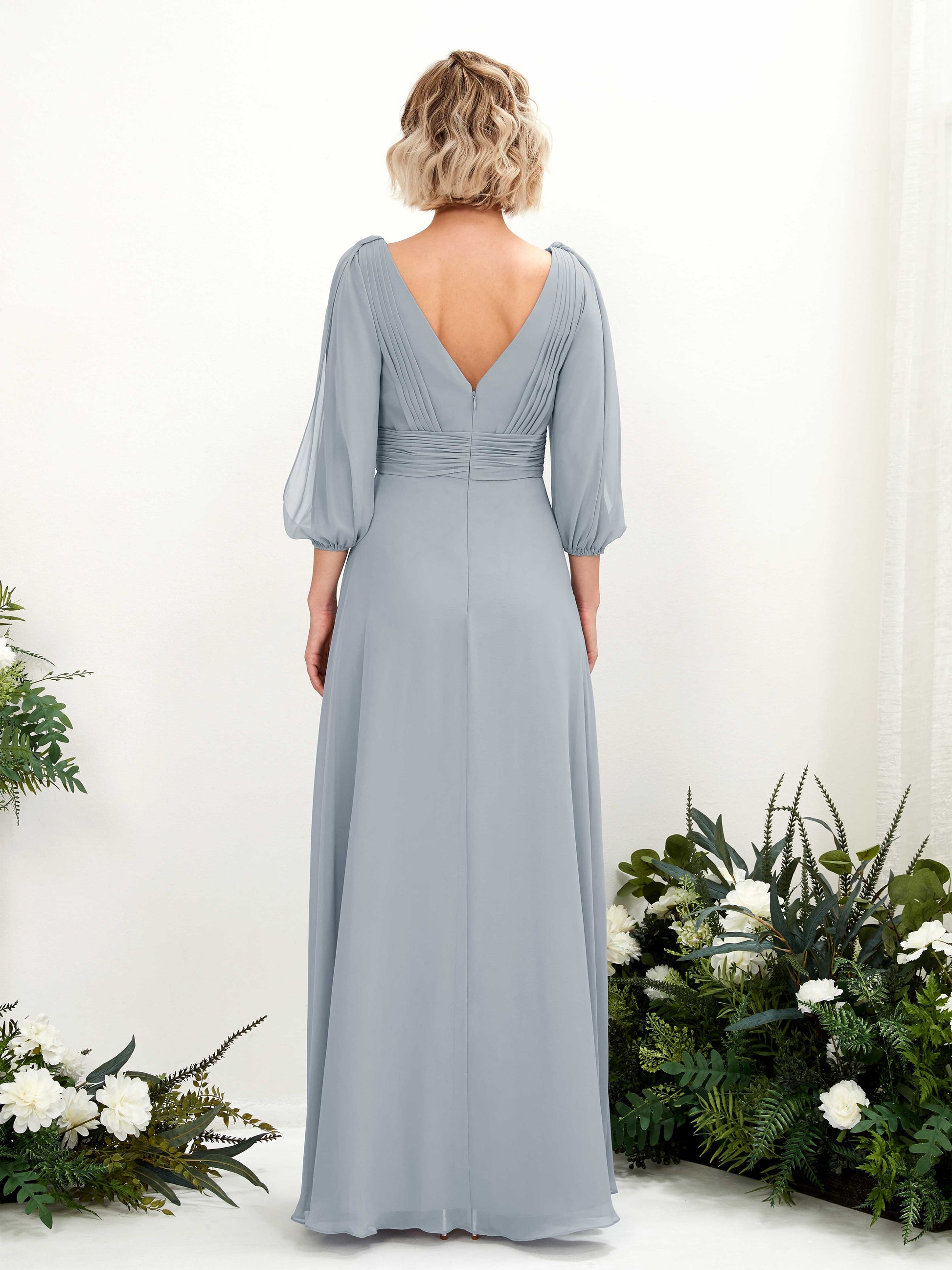 Antonia Dusty Blue-Upgrade Long Sleeve Maxi Dress