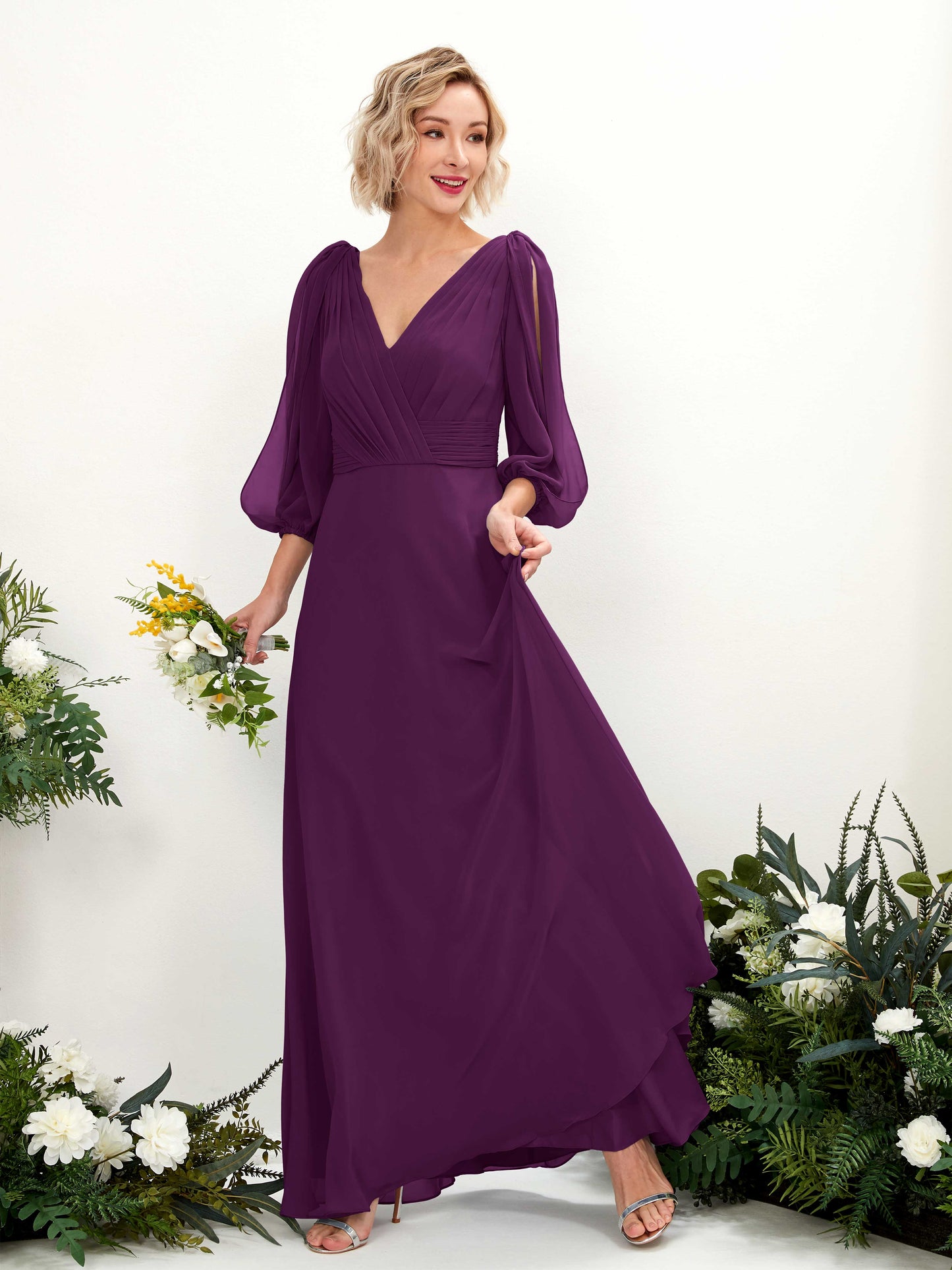 Antonia Grape Long Sleeve Maxi Dress