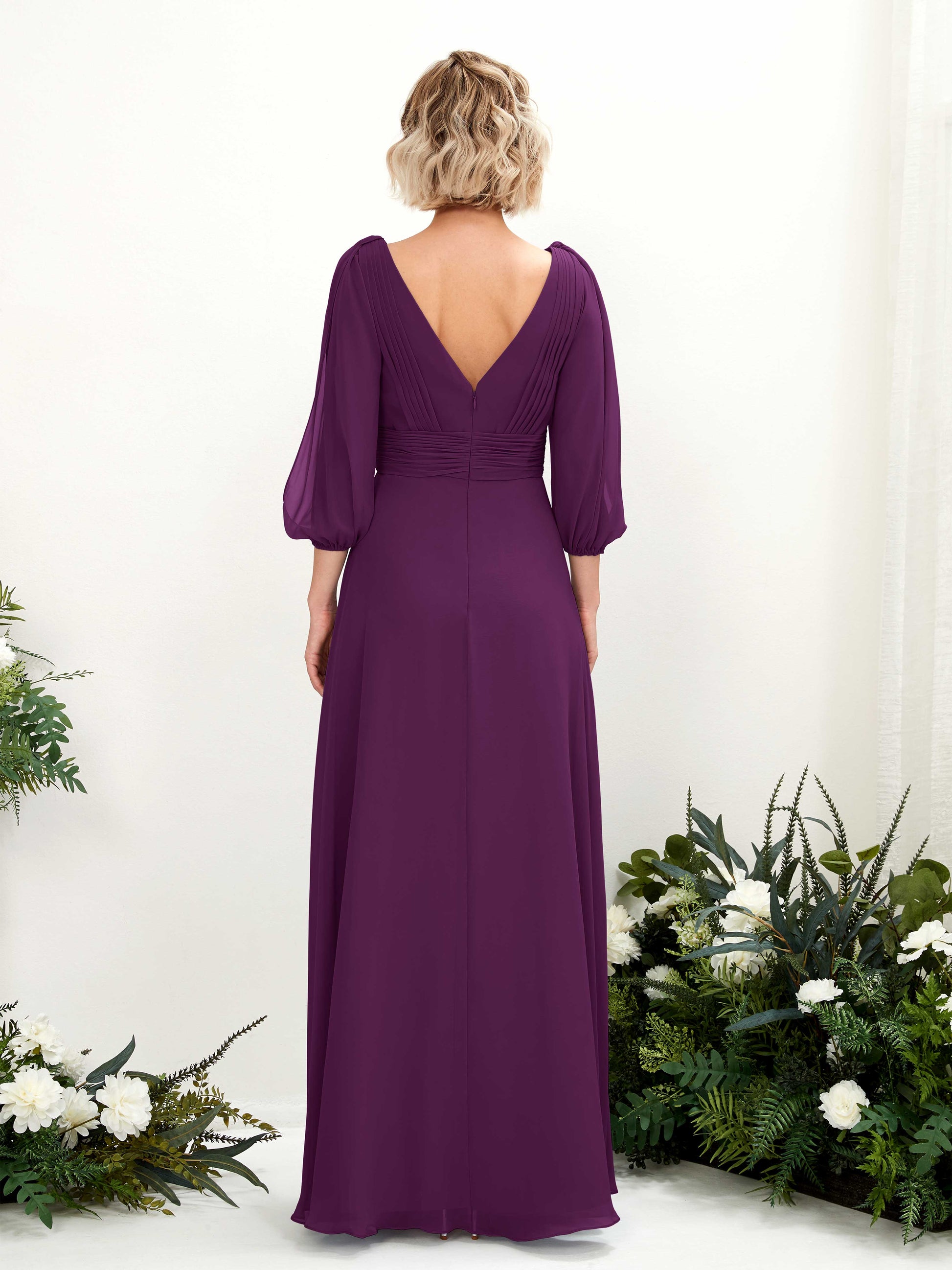 Antonia Grape Long Sleeve Maxi Dress