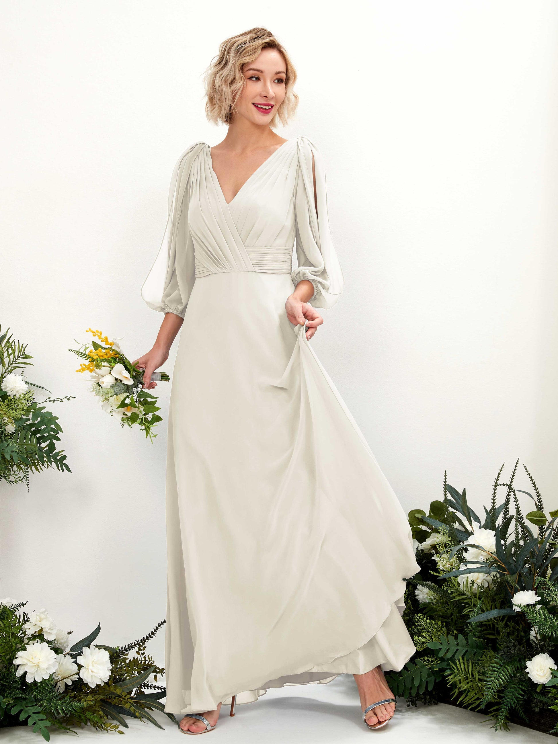 Antonia Ivory Long Sleeve Maxi Dress