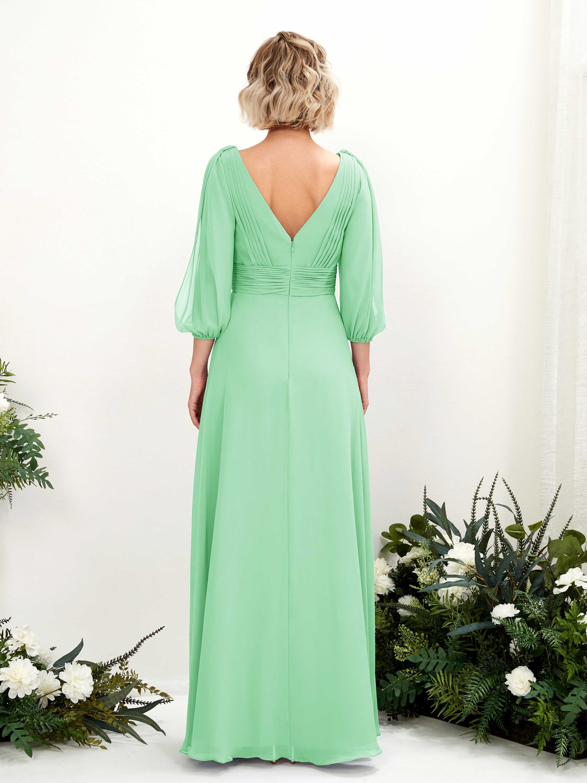 Antonia Mint Green Long Sleeve Maxi Dress