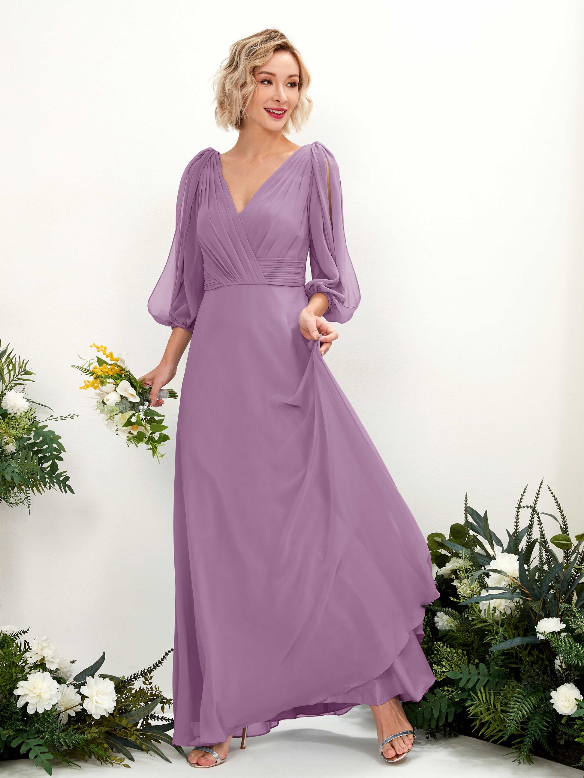 Antonia Orchid Mist Long Sleeve Maxi Dress