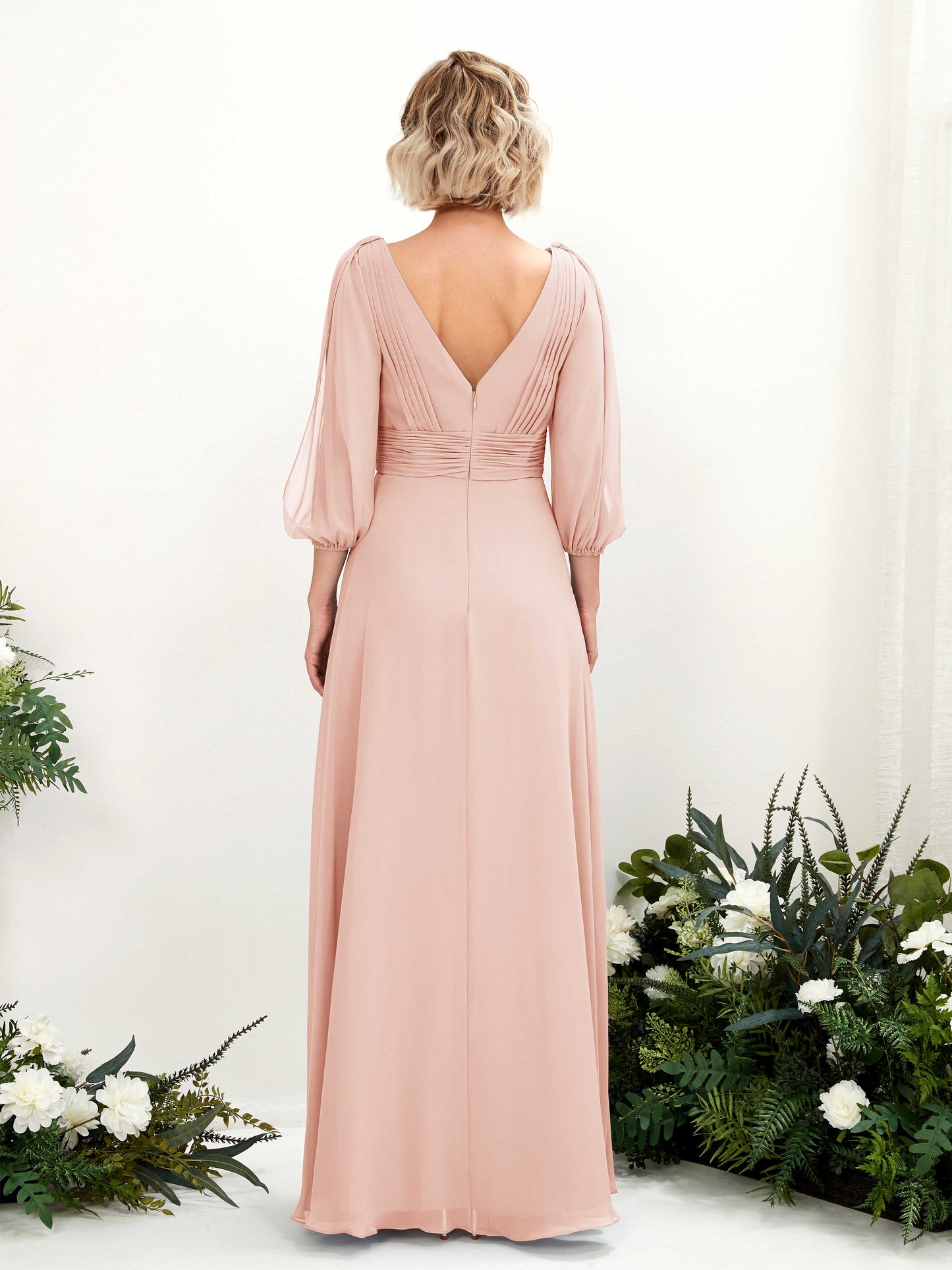 Antonia Pearl Pink Long Sleeve Maxi Dress