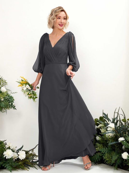 Antonia Pewter Long Sleeve Maxi Dress