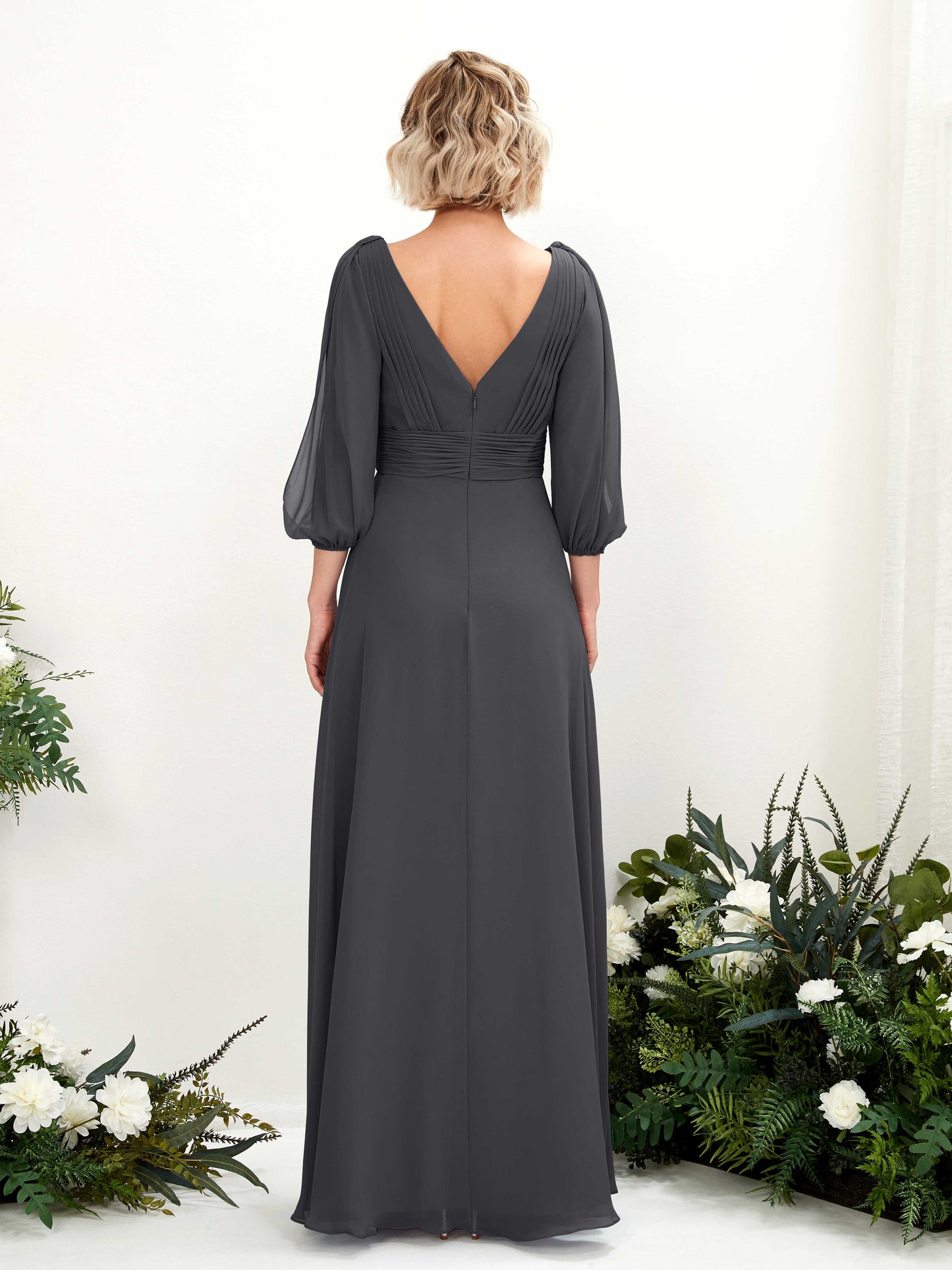 Antonia Pewter Long Sleeve Maxi Dress