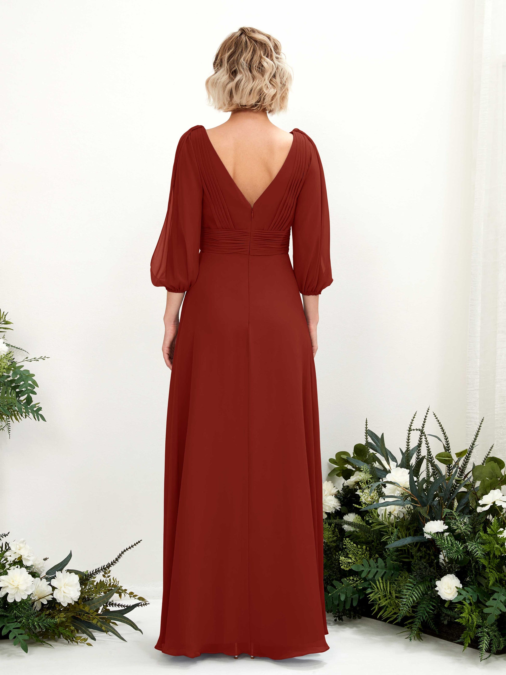 Antonia Rust Long Sleeve Maxi Dress